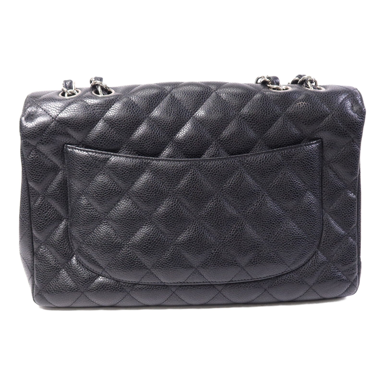 CHANEL 【激減優惠】牛皮皮革Large Classic銀扣鏈帶肩背袋