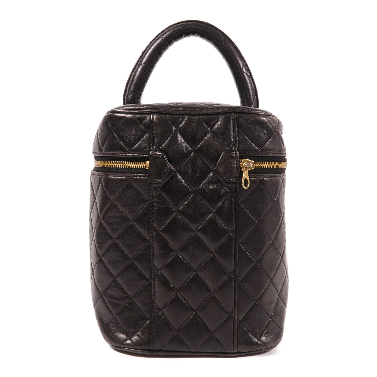 CHANEL 羊皮皮革Vintage Vanity Bag金扣化妝袋