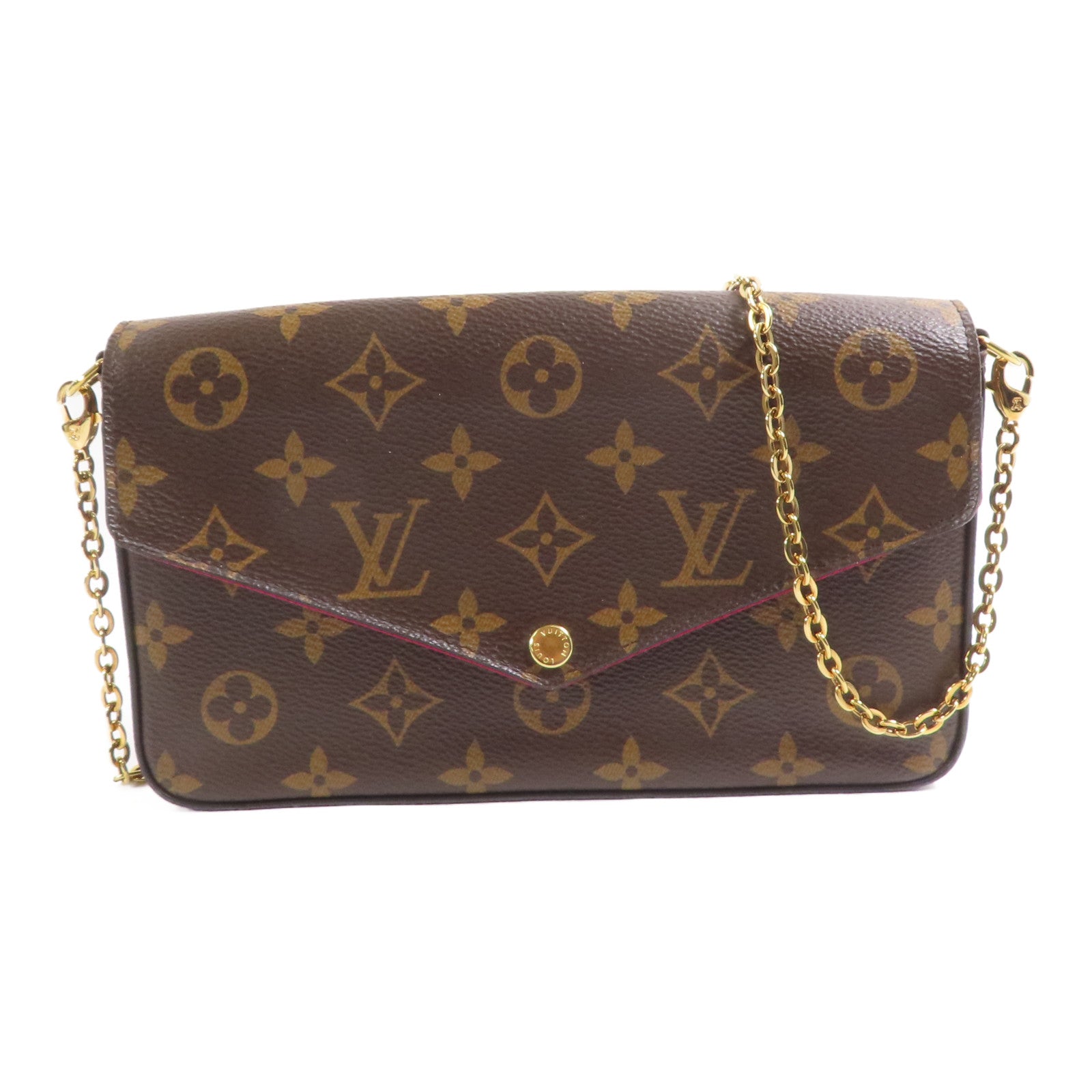 LOUIS VUITTON LV GHW Pochette Felicie Chain Shoulder Bag M61276 Monogram Brown