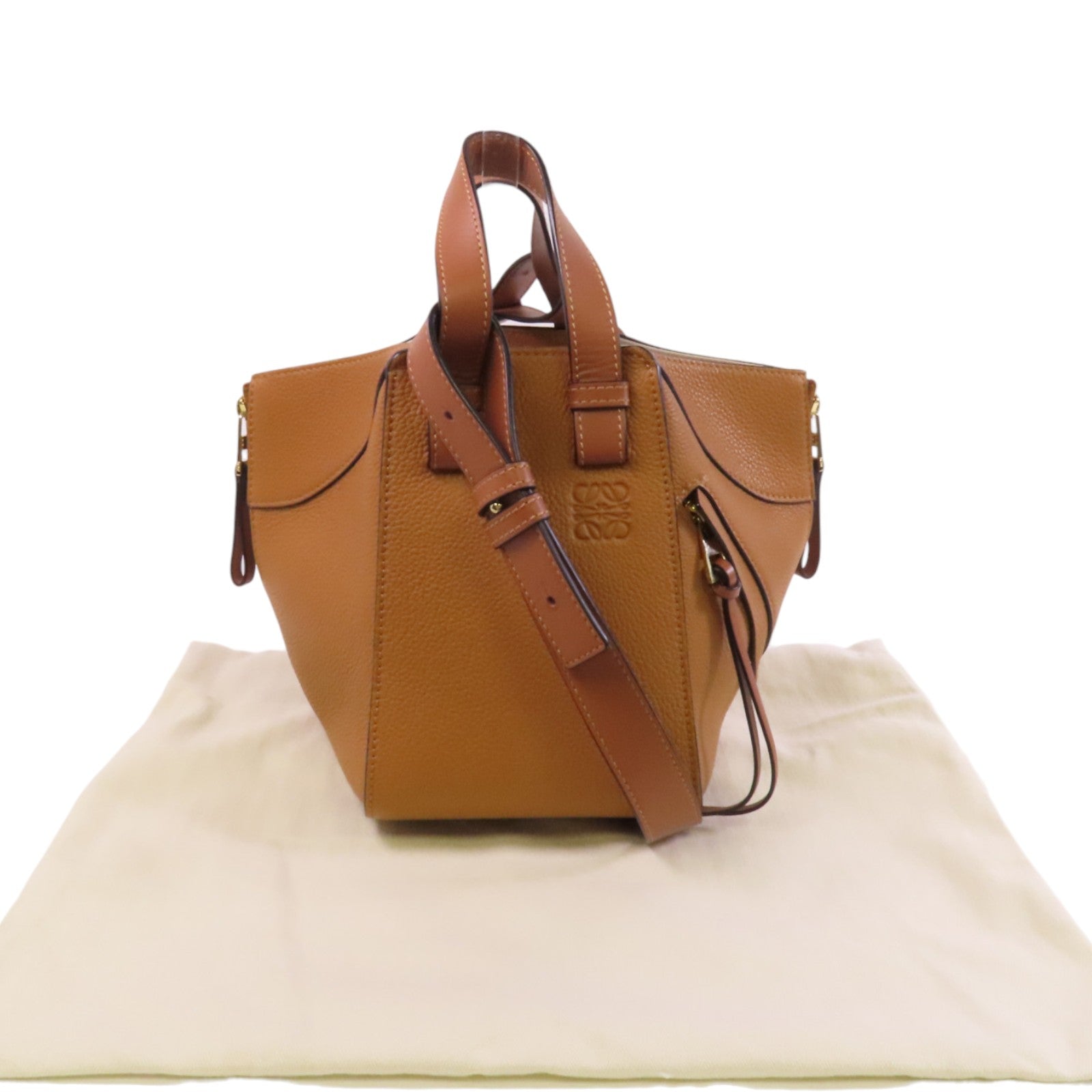 LOEWE 牛皮皮革Hammock Mini金扣手挽肩背兩用袋