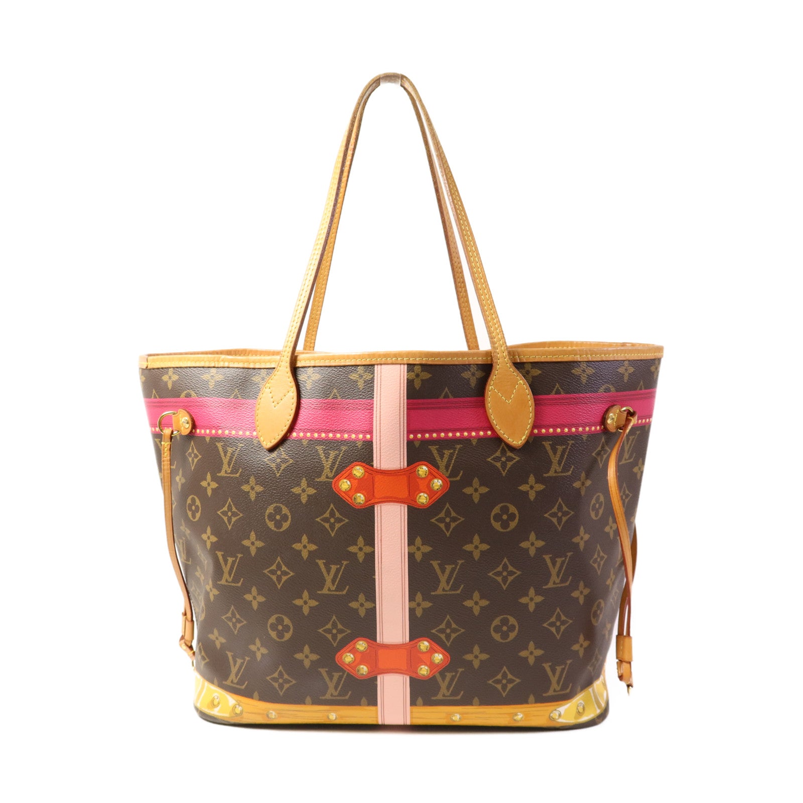 LOUIS VUITTON Monogram Summer Trunk Neverfull MM金扣肩背袋