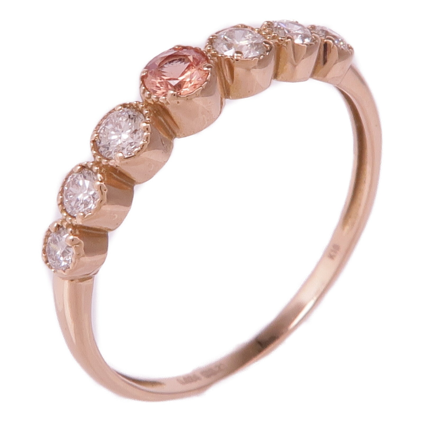 JEWELRY 18K玫瑰金Pink Sapphire Diamond Ring粉紅藍寶石/鑽石戒指US#6