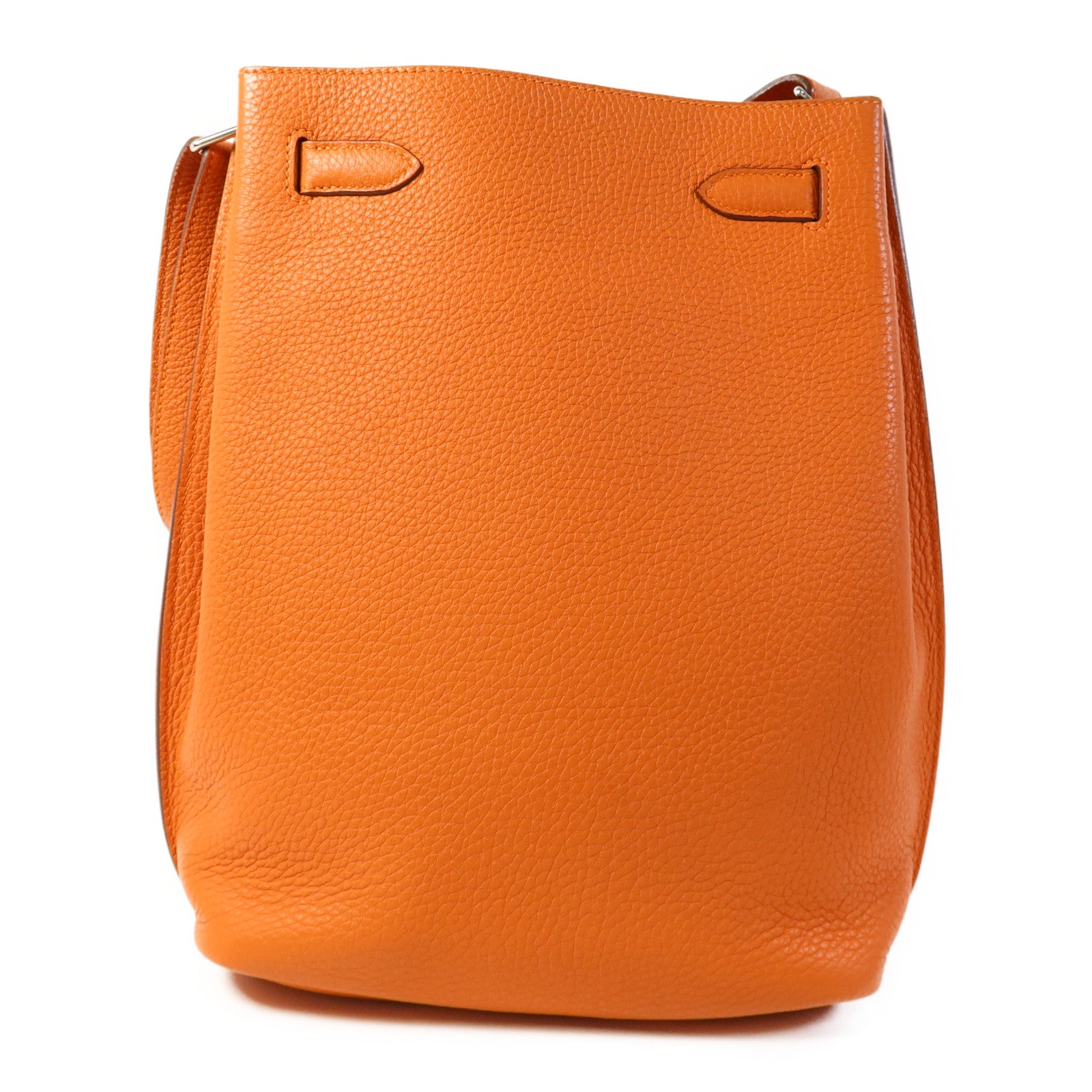 HERMES Togo皮革So Kelly 22銀扣肩背袋Orange