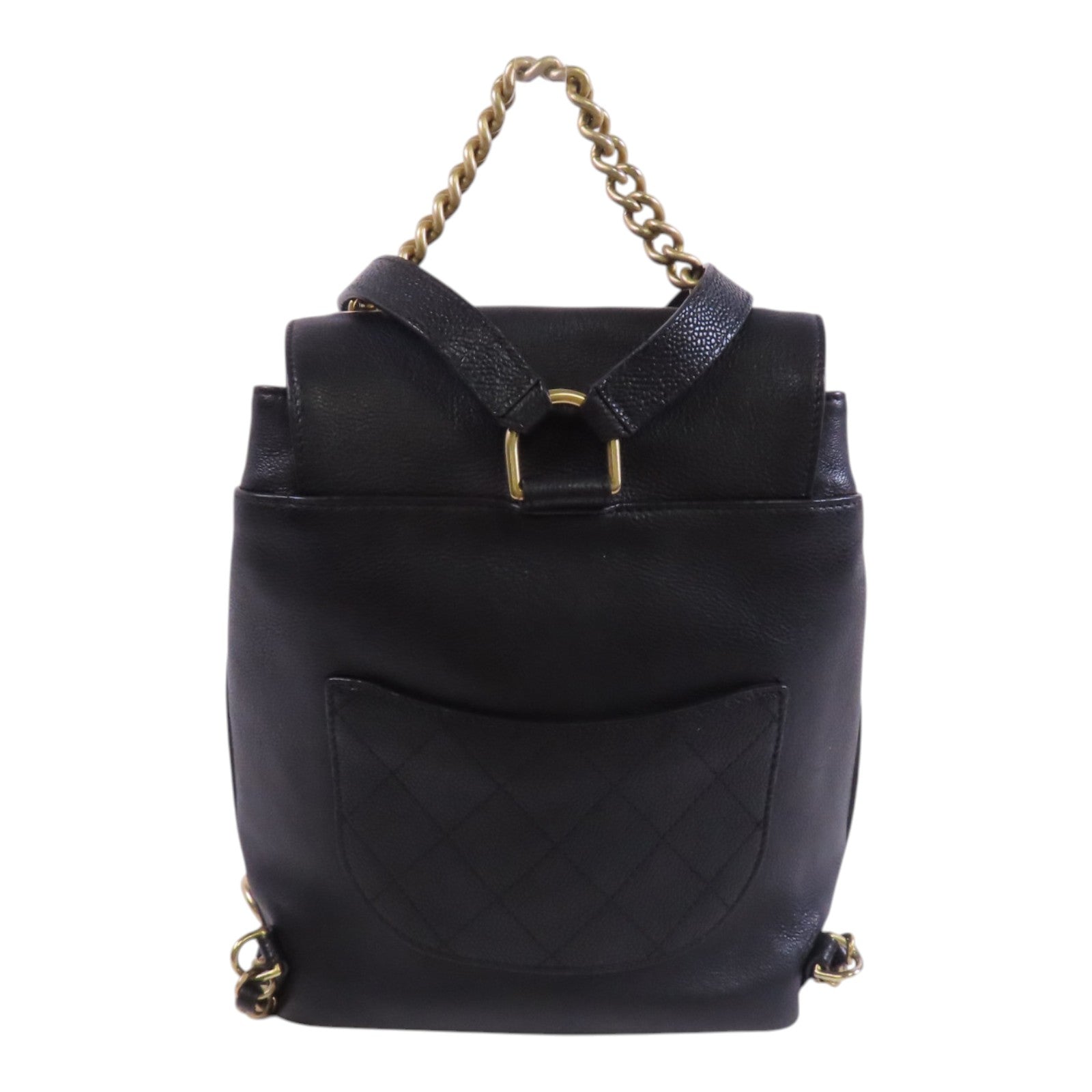 CHANEL 牛皮皮革BackPack金扣背包