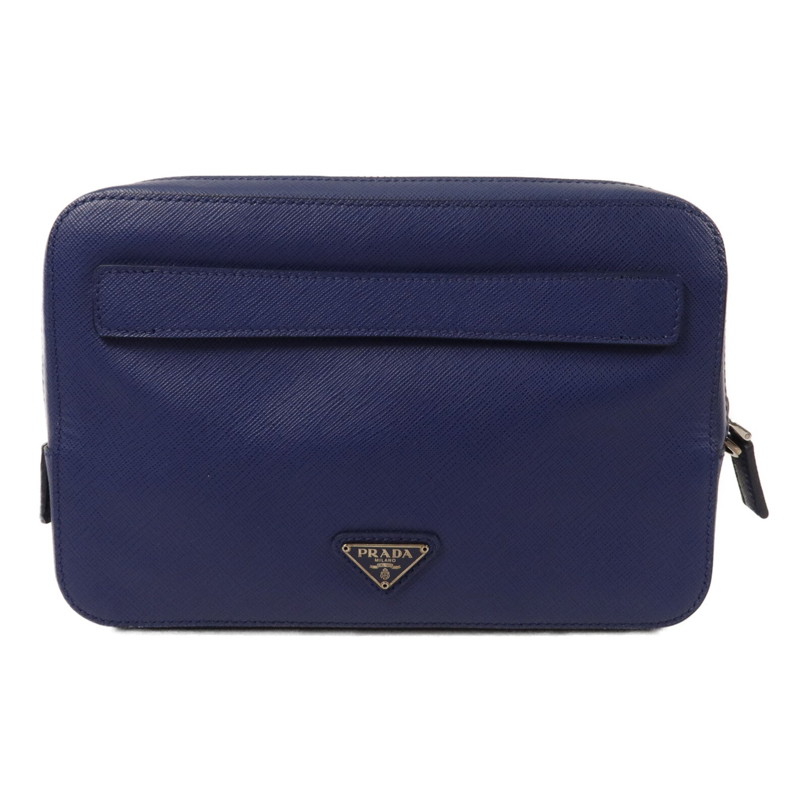 PRADA Saffiano皮革Double-Zipper Clutch手拿包