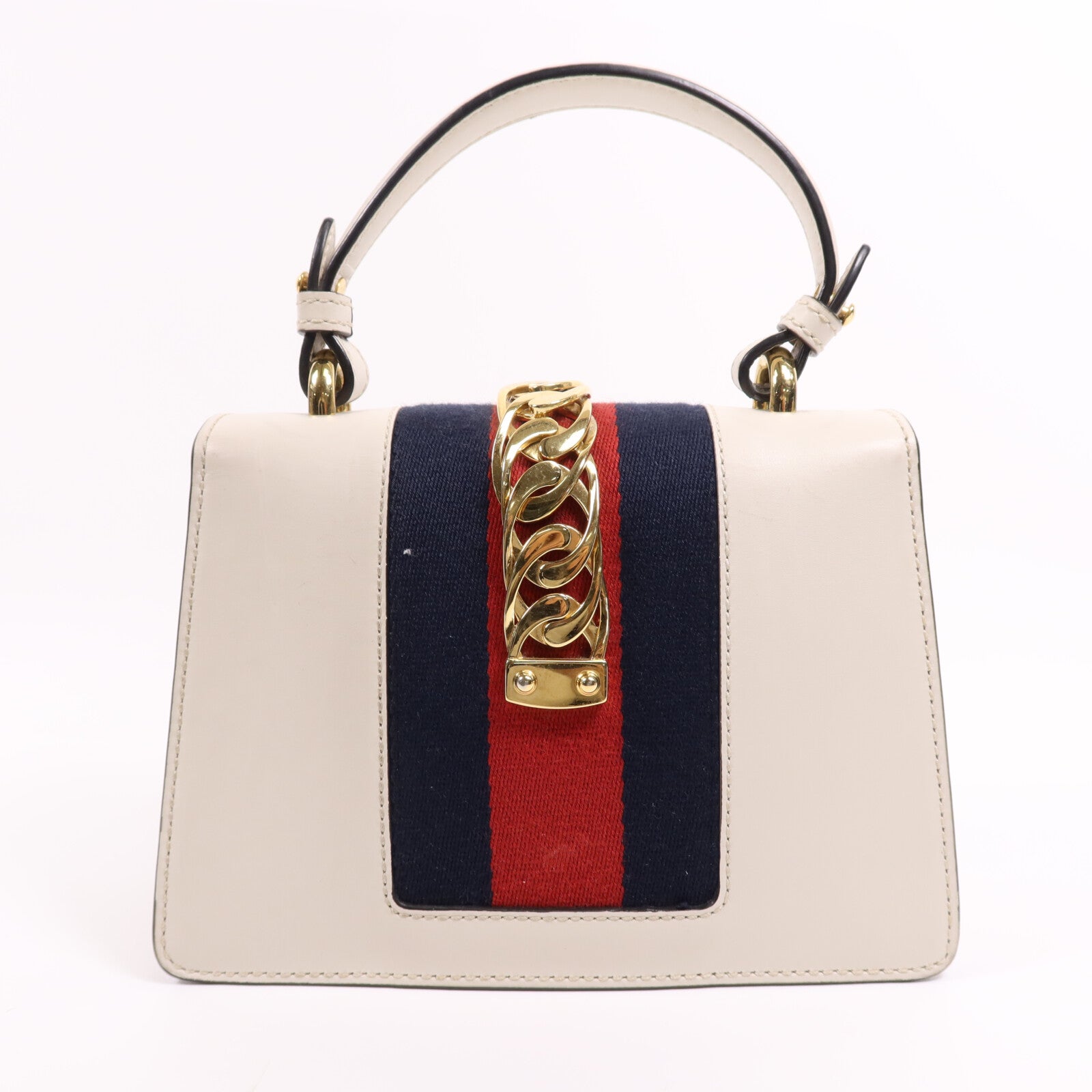 GUCCI 牛皮皮革Sylvie金扣手挽肩背兩用袋