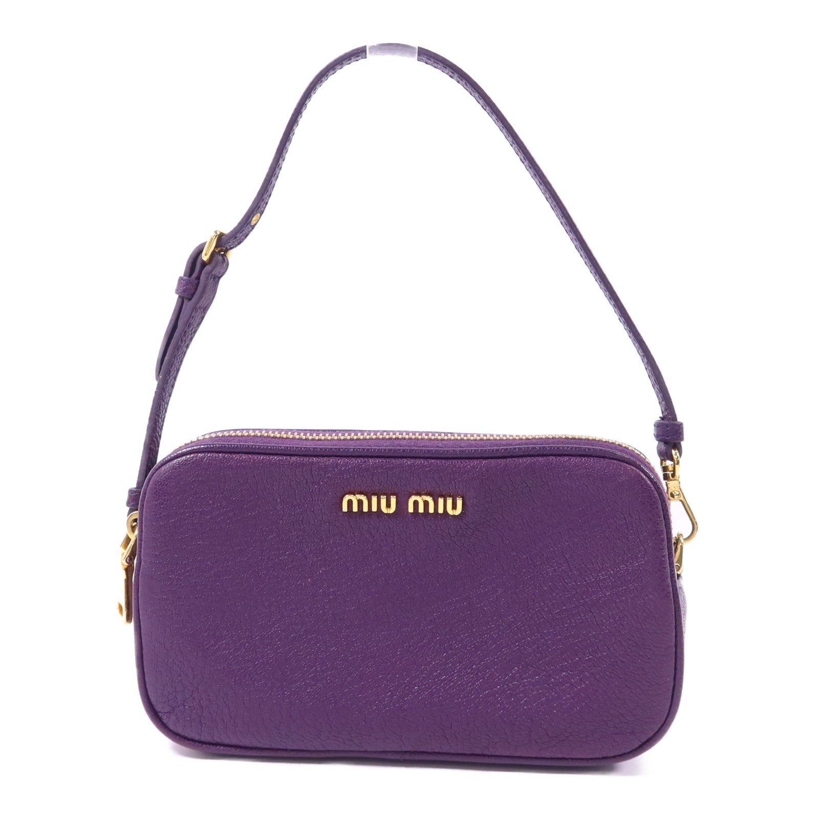 Miu Miu 牛皮皮革Handbag金扣手挽袋