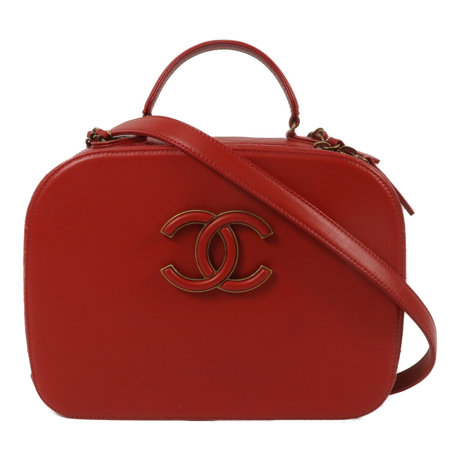CHANEL 牛皮皮革Coco Curve Bag鏈帶手挽肩背兩用袋