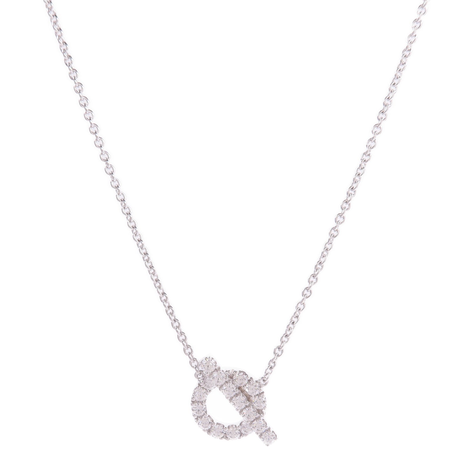HERMES 18K白金Finesse Pendant鑽石項鍊