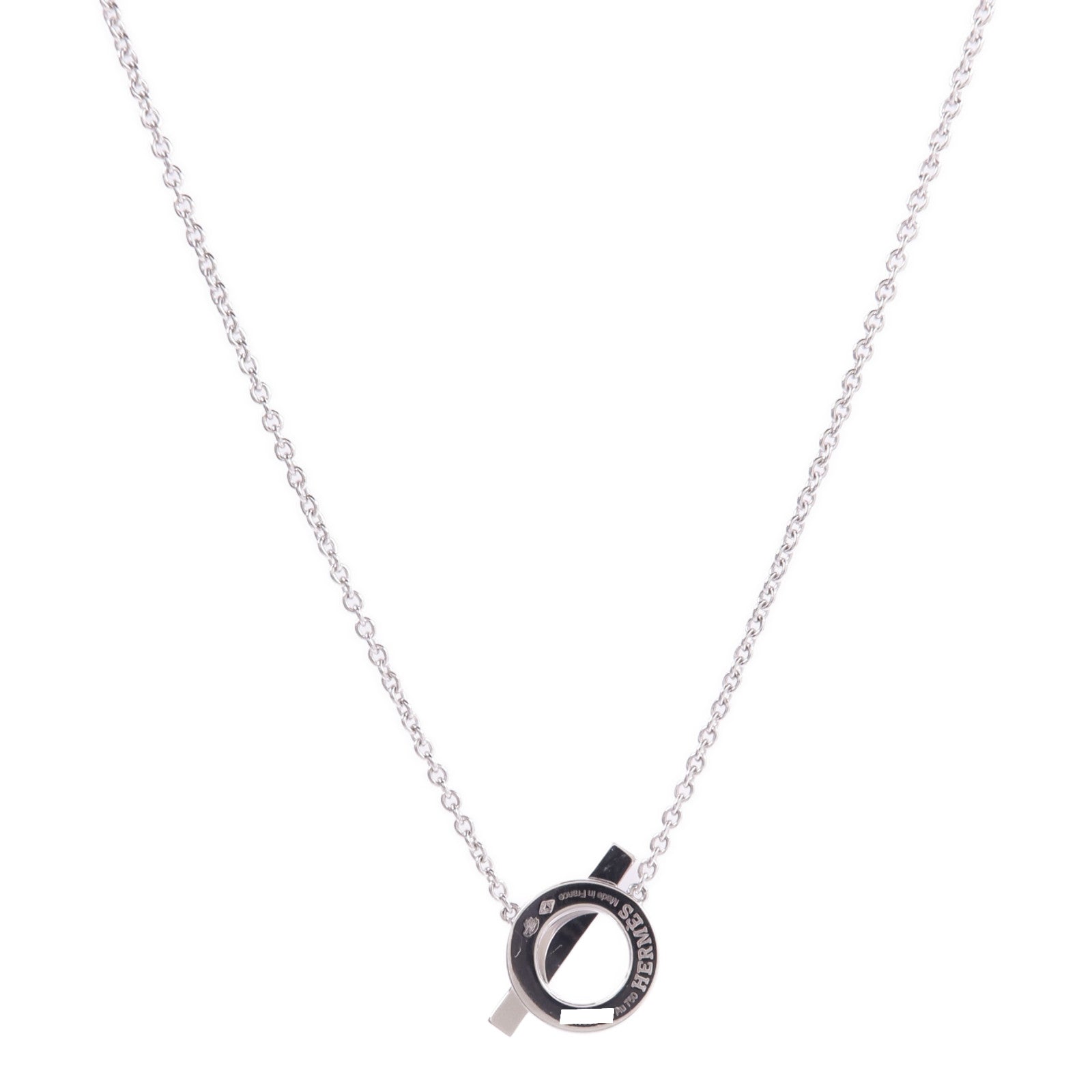 HERMES 18K白金Finesse Pendant鑽石項鍊