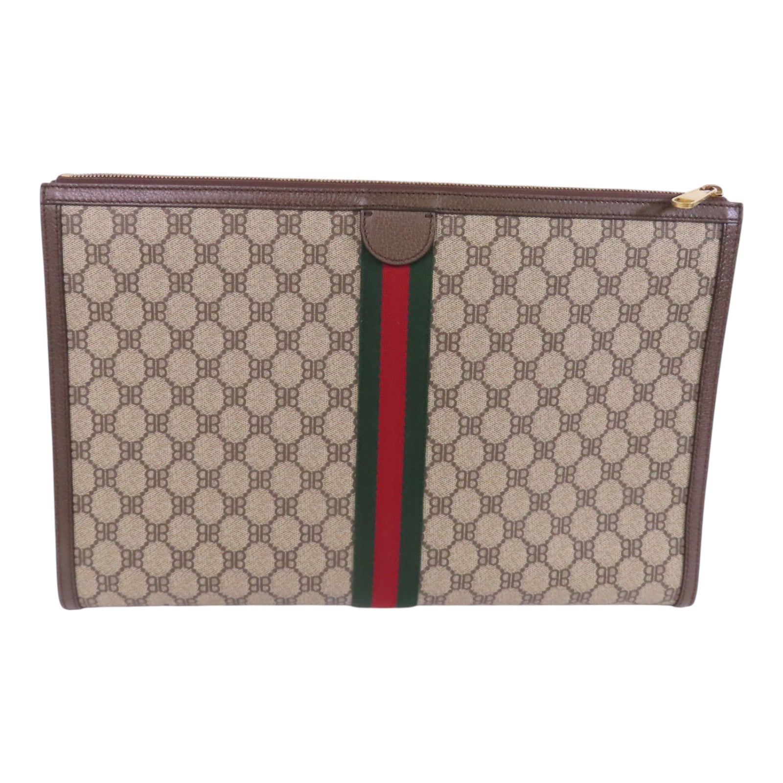 BALENCIAGA 塗層帆布GuccixBalenciaga金扣手拿包