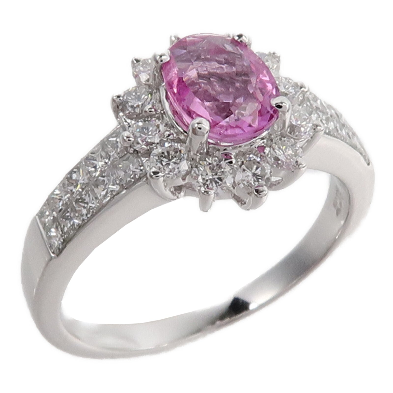 JEWELRY 18K白金Pink Sappire Diamond Ring粉紅藍寶石鑽石戒指