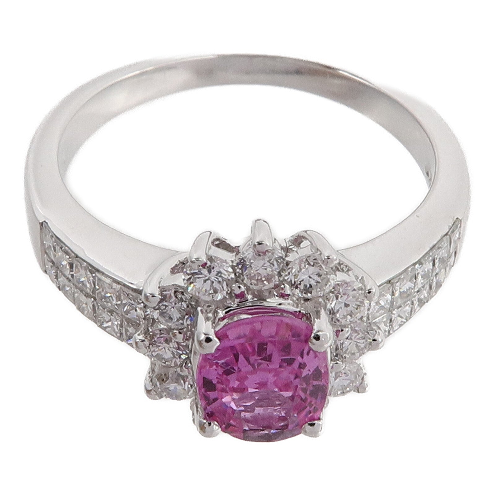JEWELRY 18K白金Pink Sappire Diamond Ring粉紅藍寶石鑽石戒指