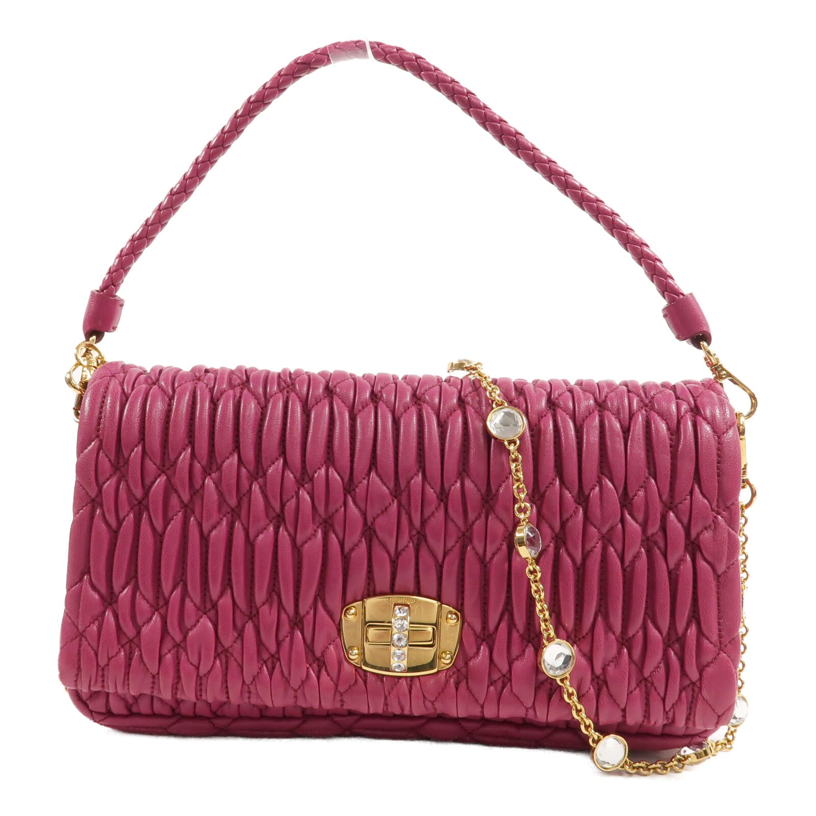 Miu Miu 羊皮皮革2Way Shoulder手挽肩背兩用袋