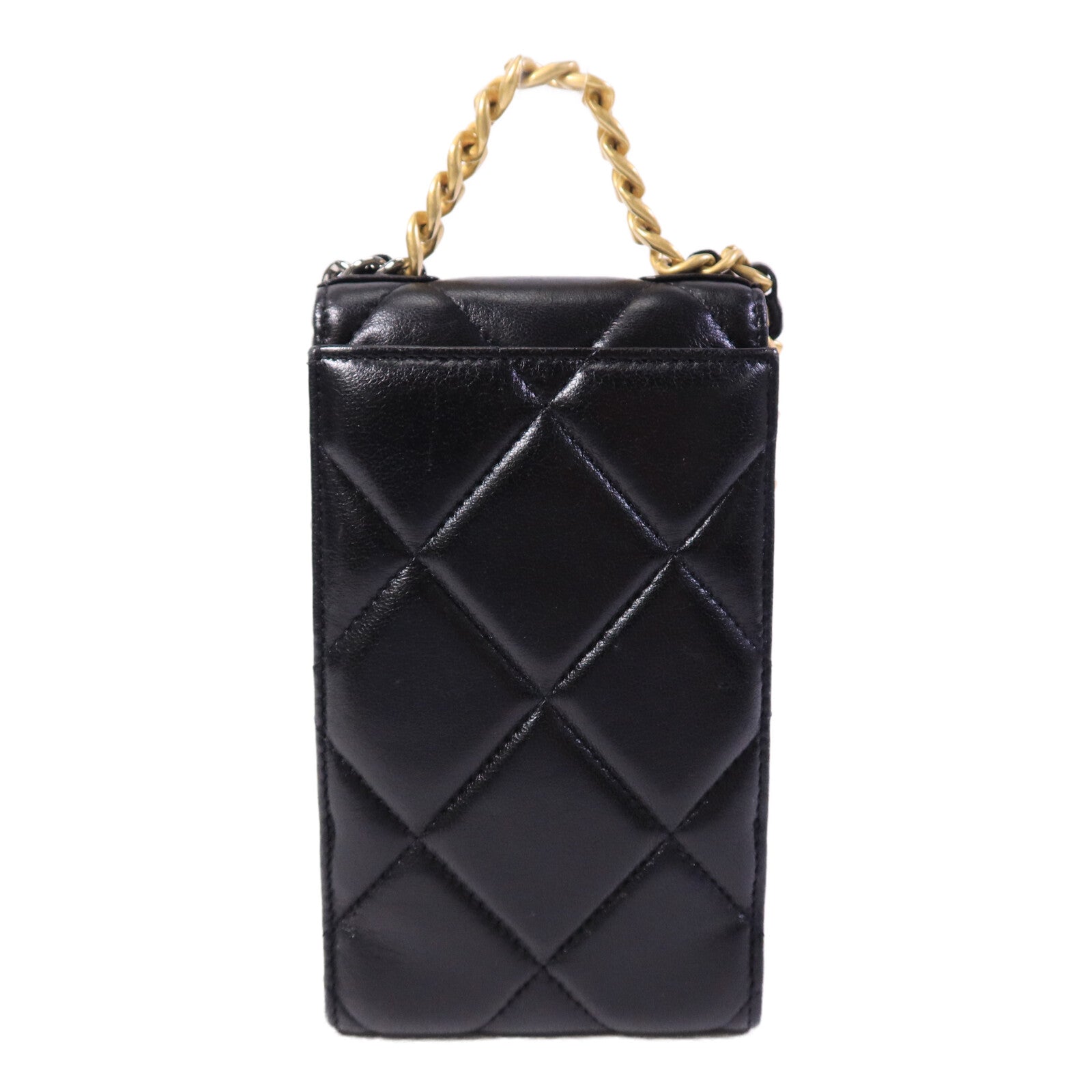 CHANEL 羊皮皮革Chanel 19 Phone Bag鏈帶手挽肩背兩用袋