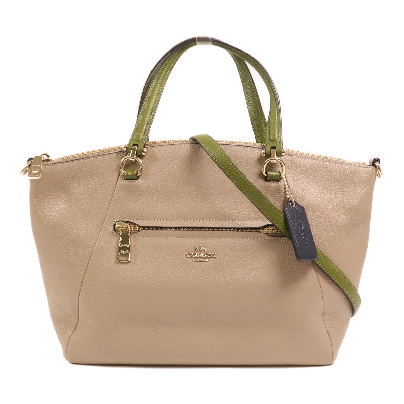 COACH 牛皮皮革2 Way Shoulder金扣手挽肩背兩用袋