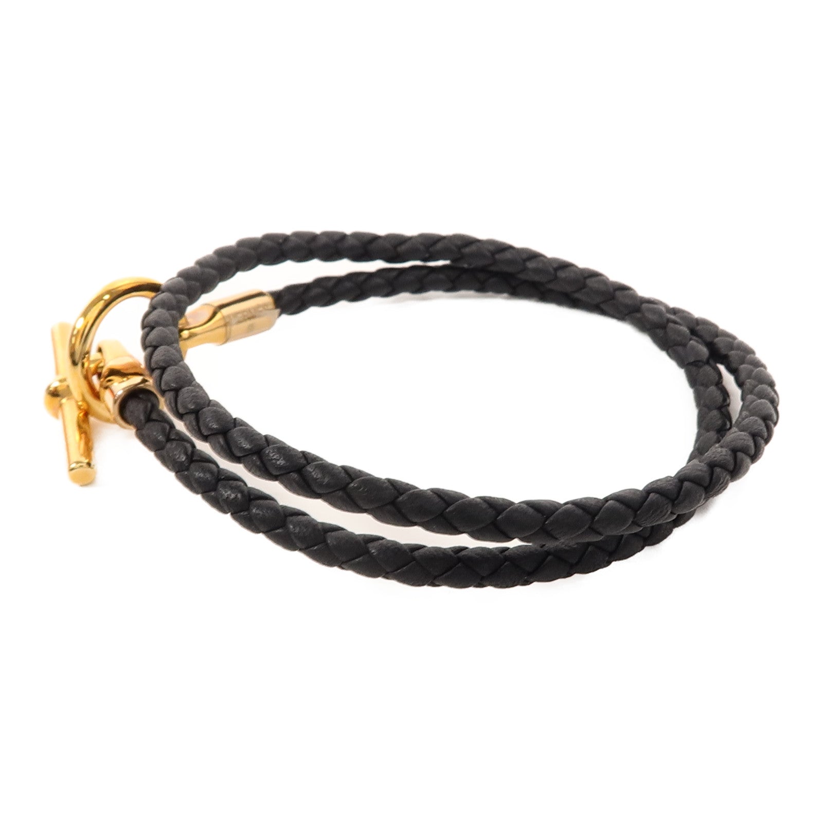 HERMES Swift皮革Glenan Double Tour Bracelet手帶Noir