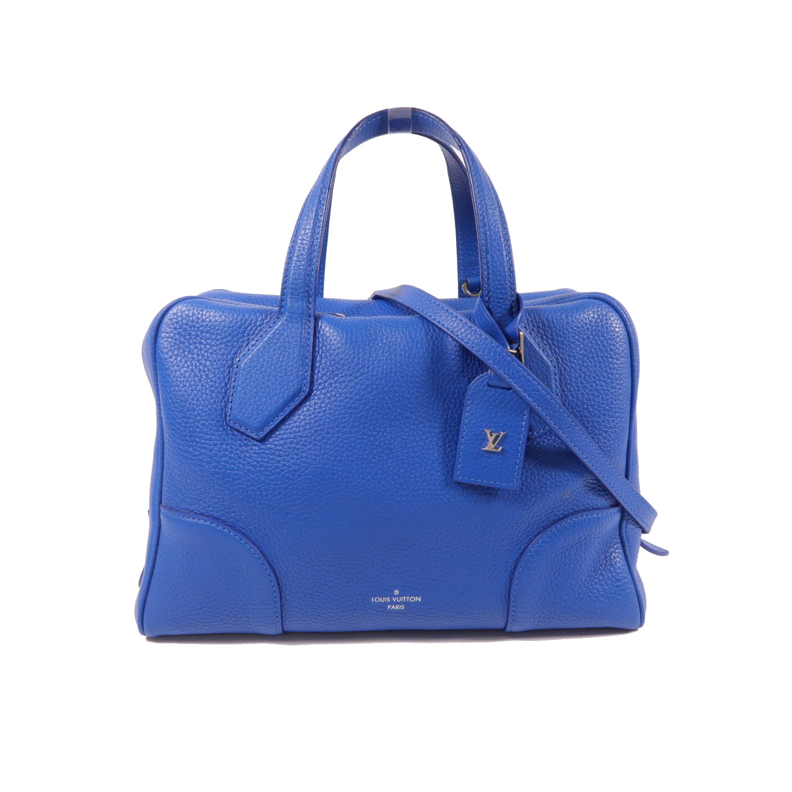 LOUIS VUITTON LV SHW Dora Ultra Soft MM 2 Way Shoulder Bag Calfskin Leather Blue