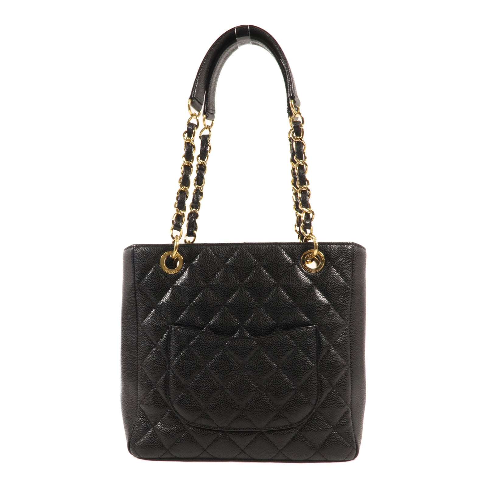 CHANEL 牛皮皮革Shoulder Bag 金扣鏈帶肩背袋