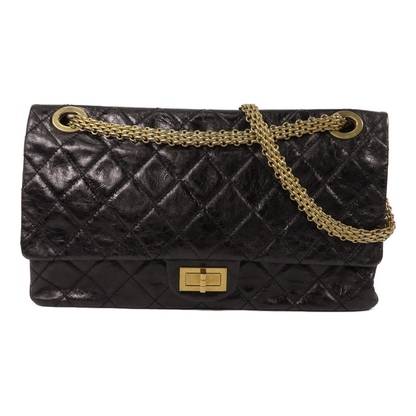CHANEL 羊皮皮革2.55 XL鏈帶肩背袋