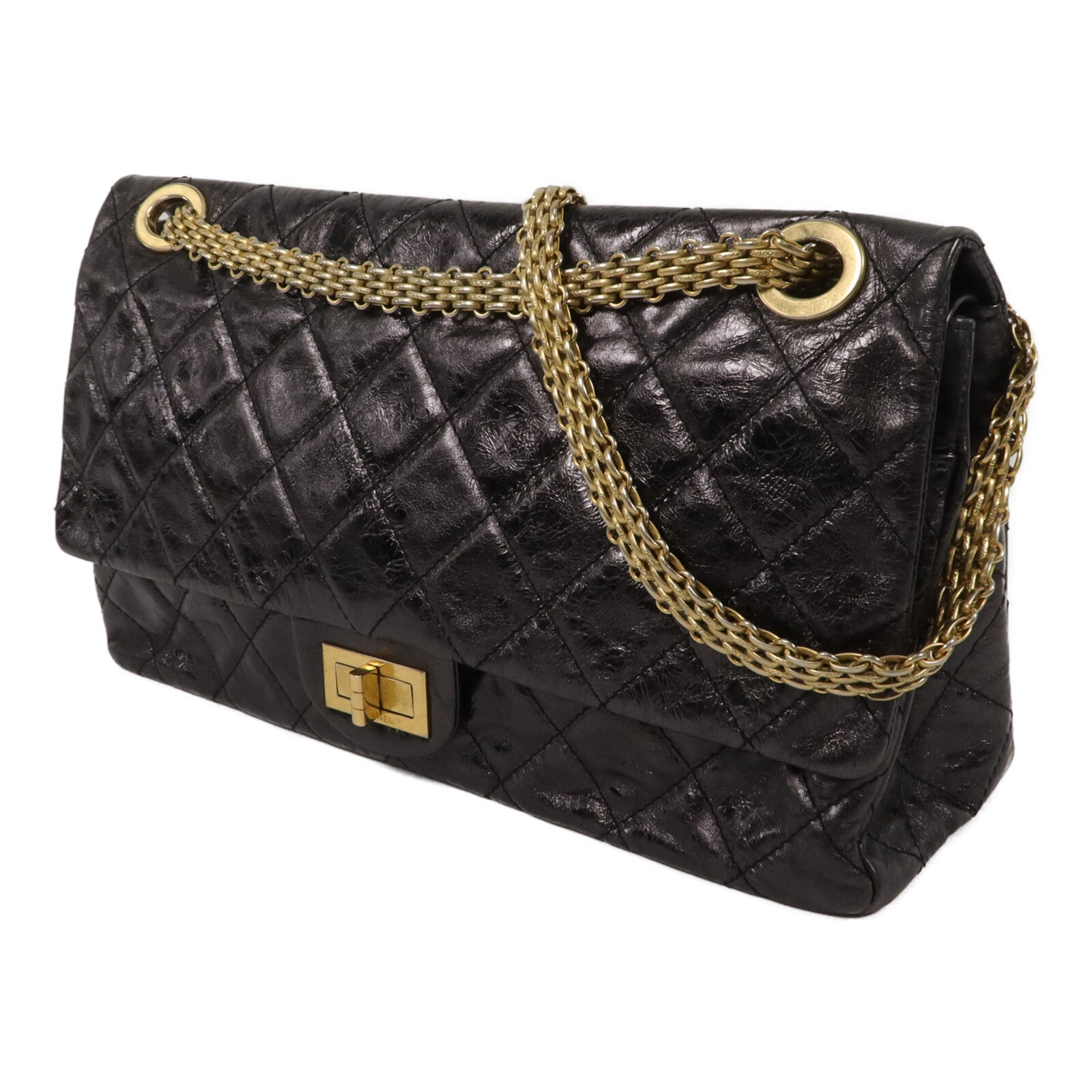 CHANEL 羊皮皮革2.55 XL鏈帶肩背袋