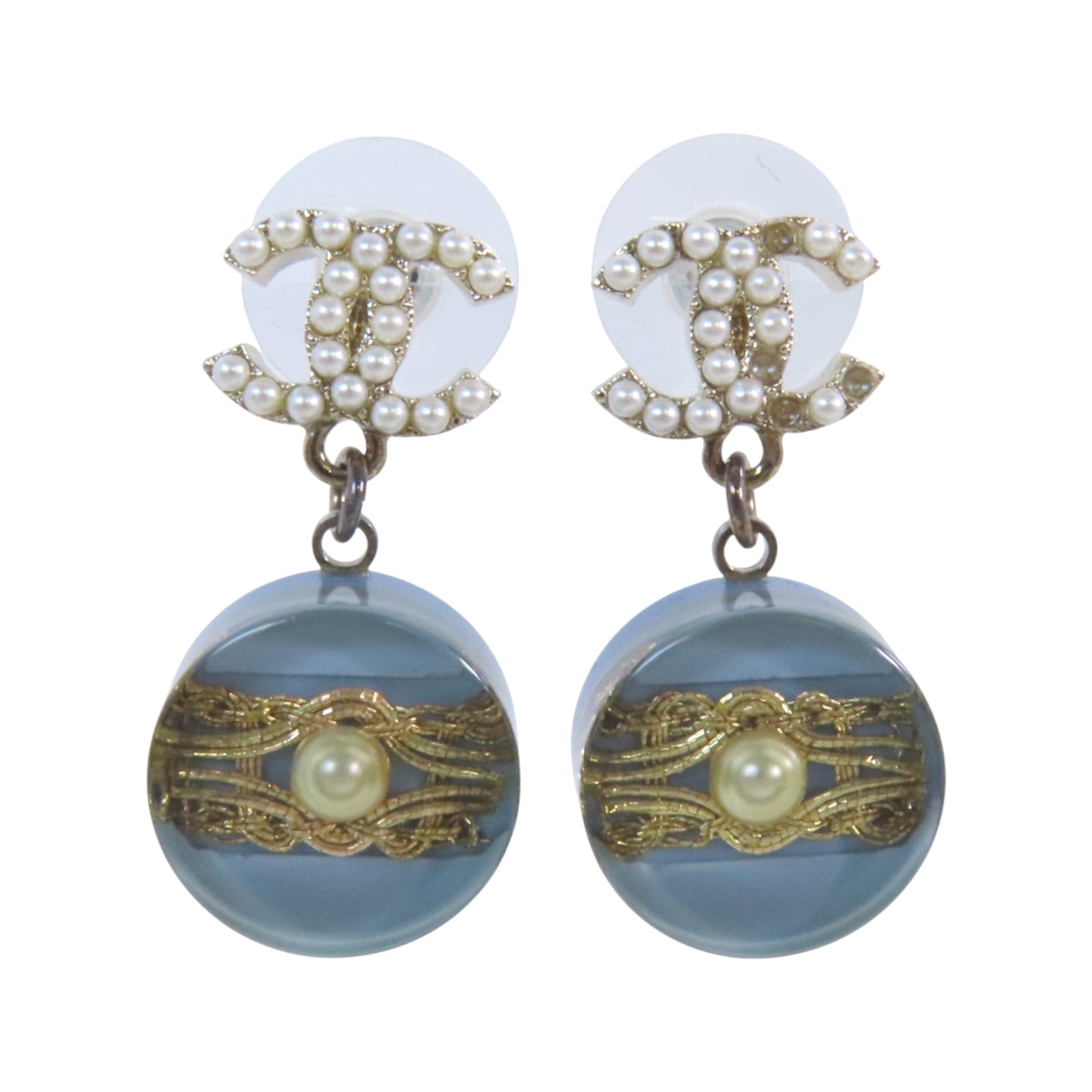 CHANEL 【激減優惠】金屬/仿珍珠/PVC Earrings銀扣耳環