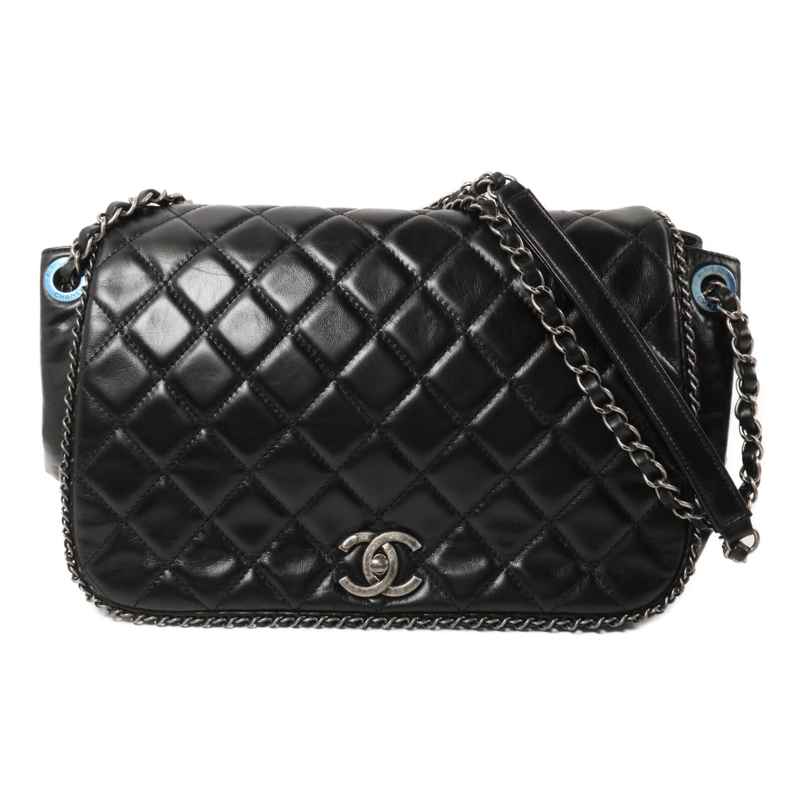 CHANEL 牛皮皮革Chain Shoulder鏈帶肩背袋