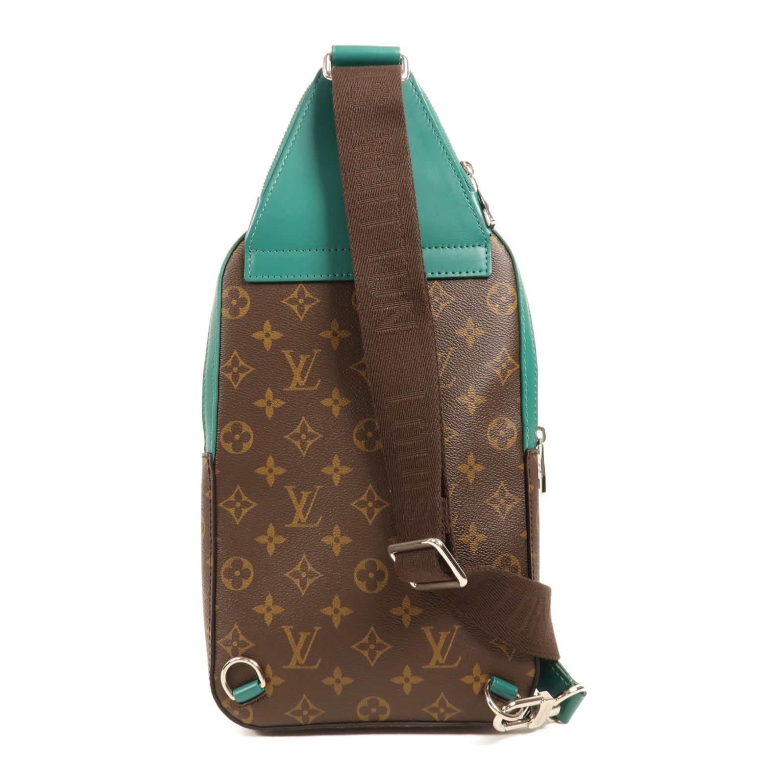LOUIS VUITTON Monogram Macassar Avenue Slingbga銀扣肩背袋