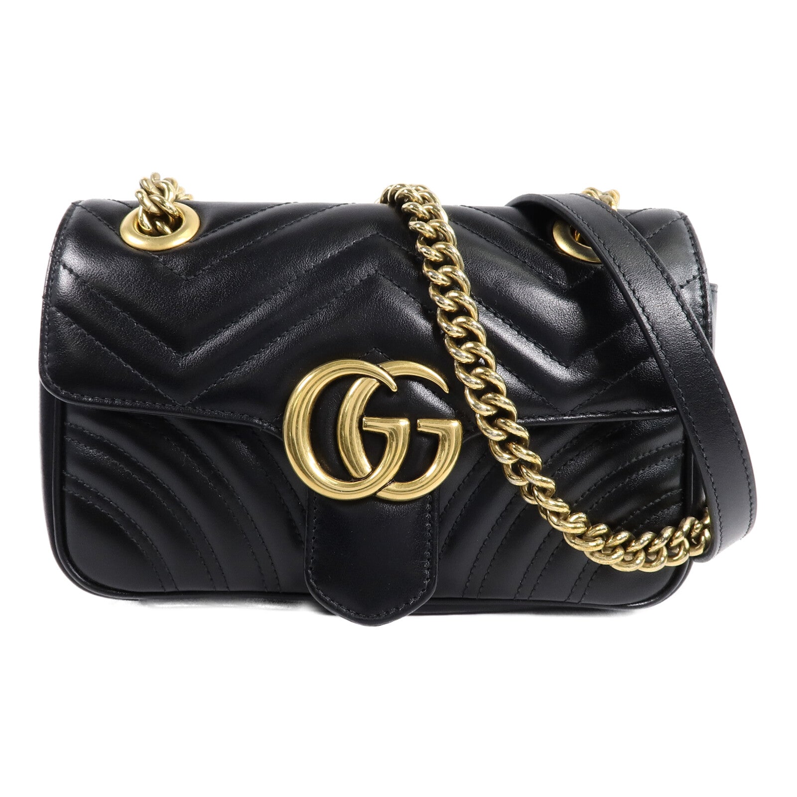 GUCCI 牛皮皮革GG Marmont Small鏈帶肩背袋