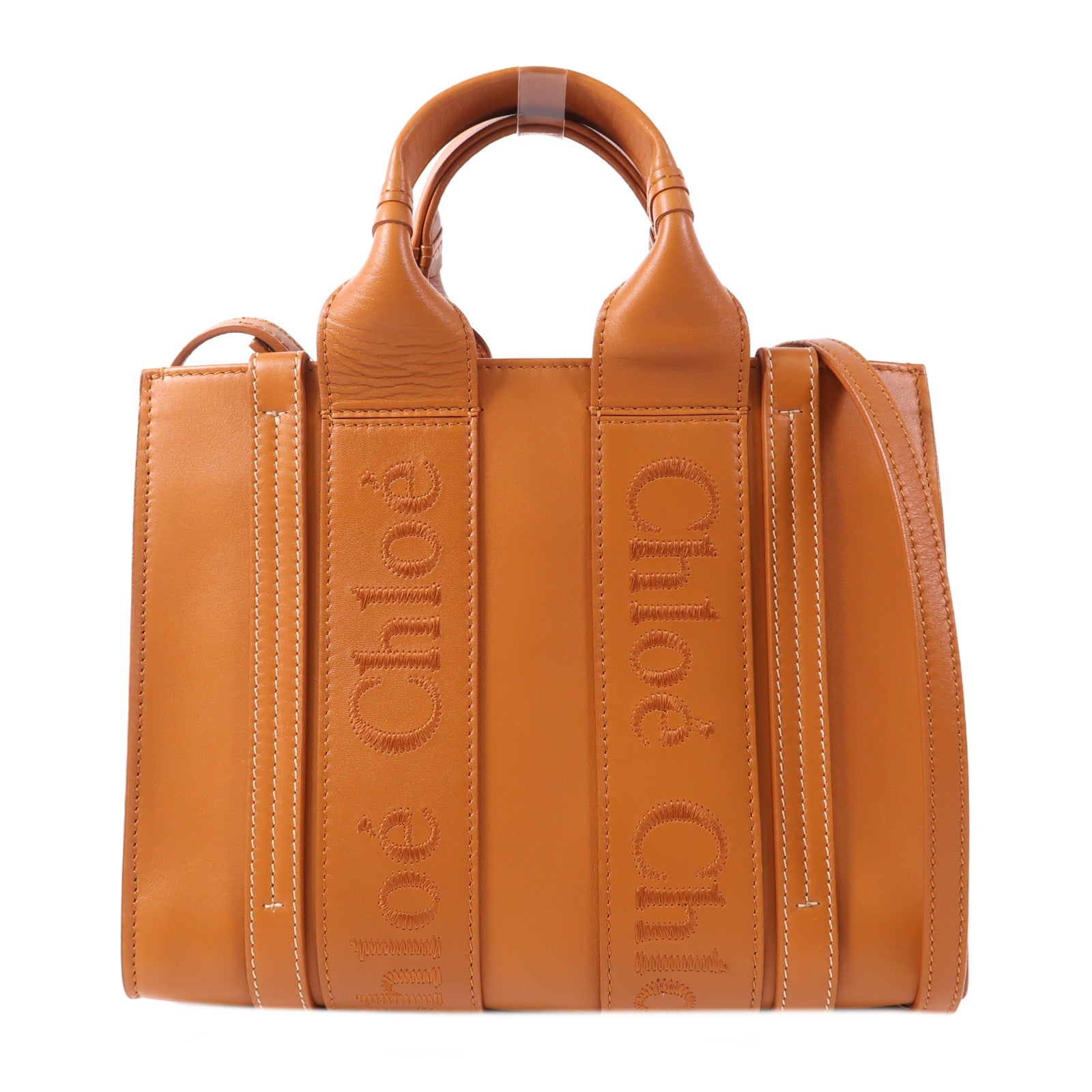 Chloe 牛皮皮革Small Woody Bag金扣手挽肩背兩用袋