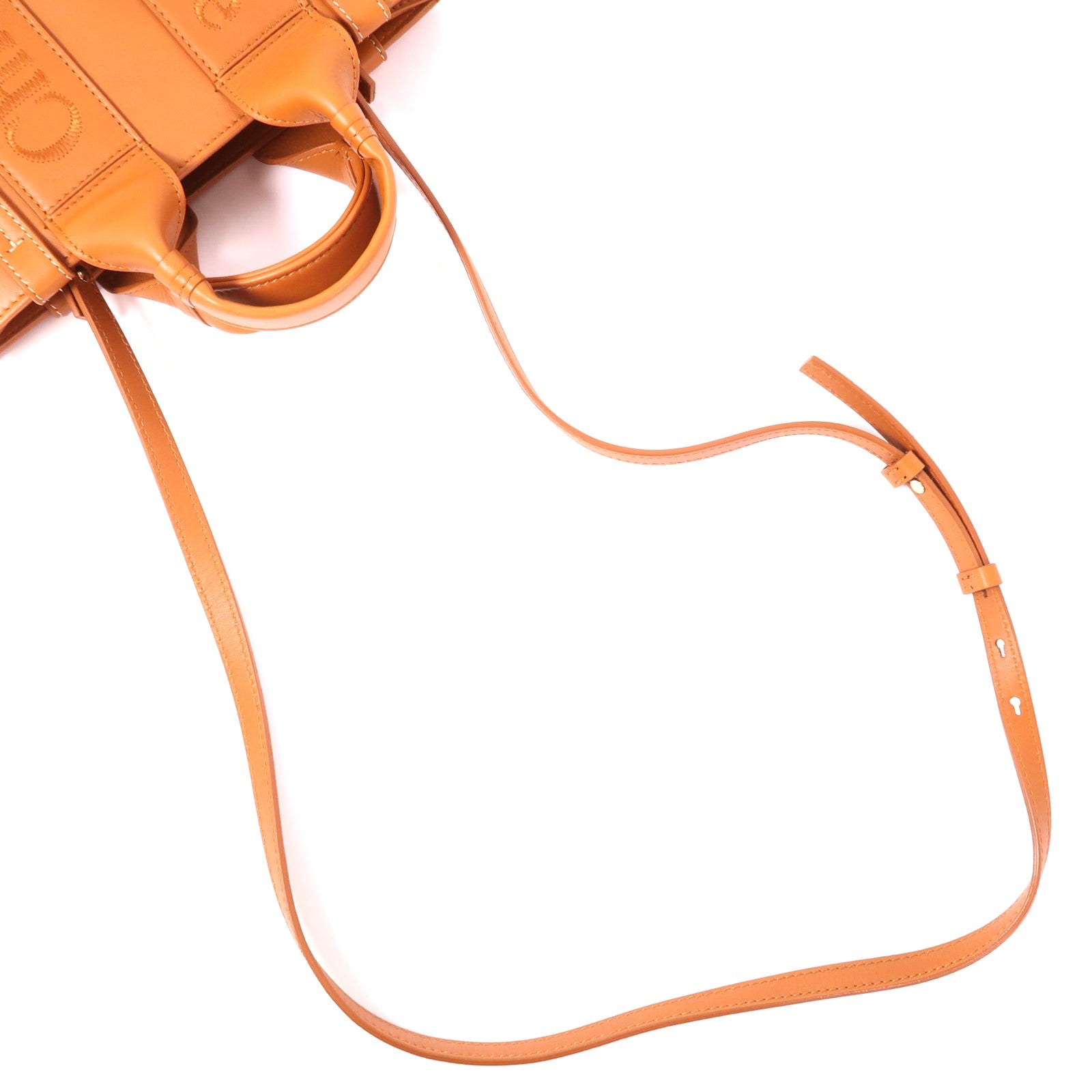 Chloe 牛皮皮革Small Woody Bag金扣手挽肩背兩用袋