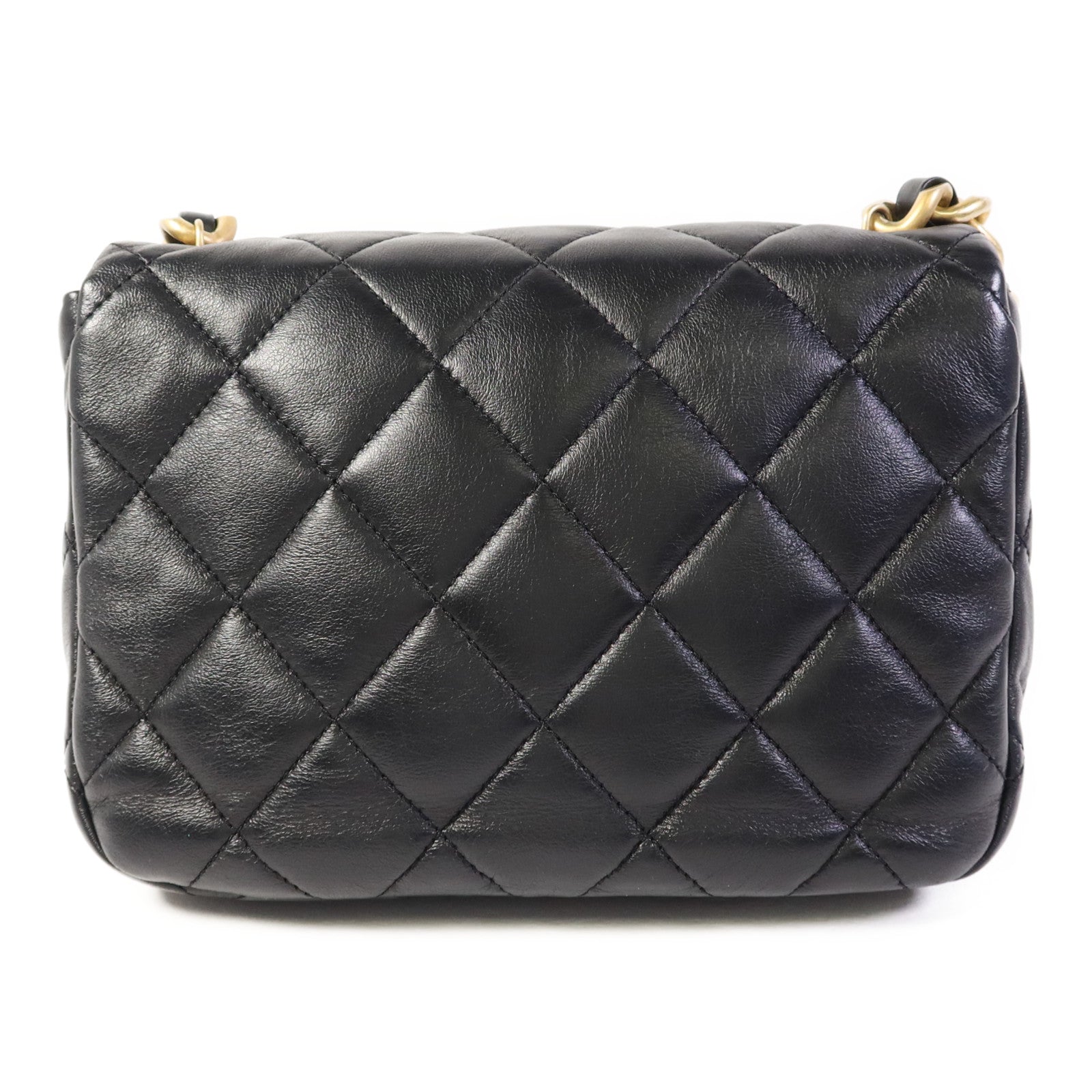 CHANEL 羊皮皮革Chain Shoulder Bag金扣鏈帶肩背袋