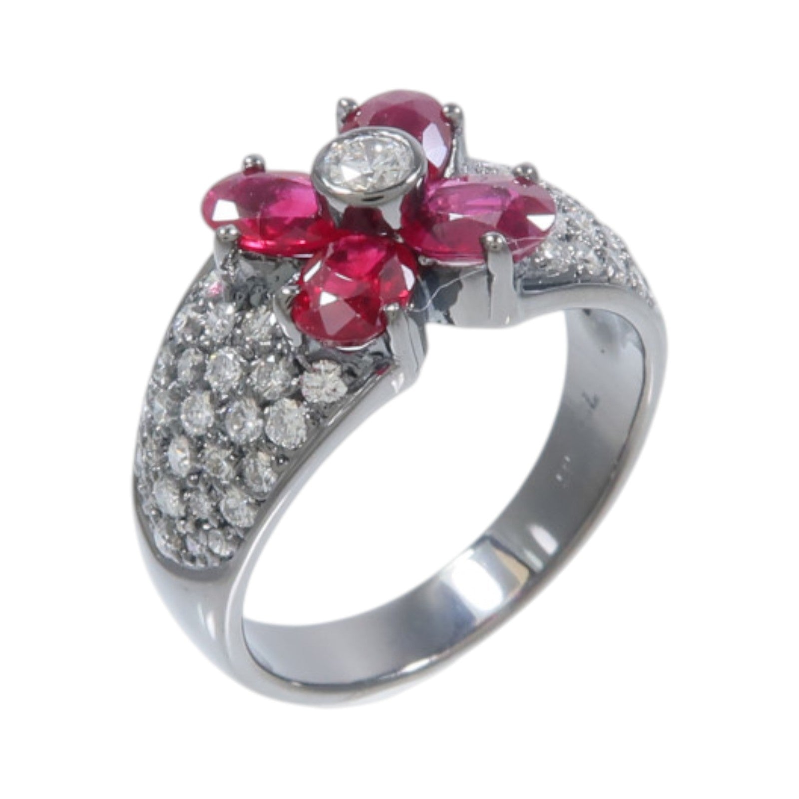 JEWELRY 18K白金Ruby Diamond Ring紅寶石/鑽石戒指