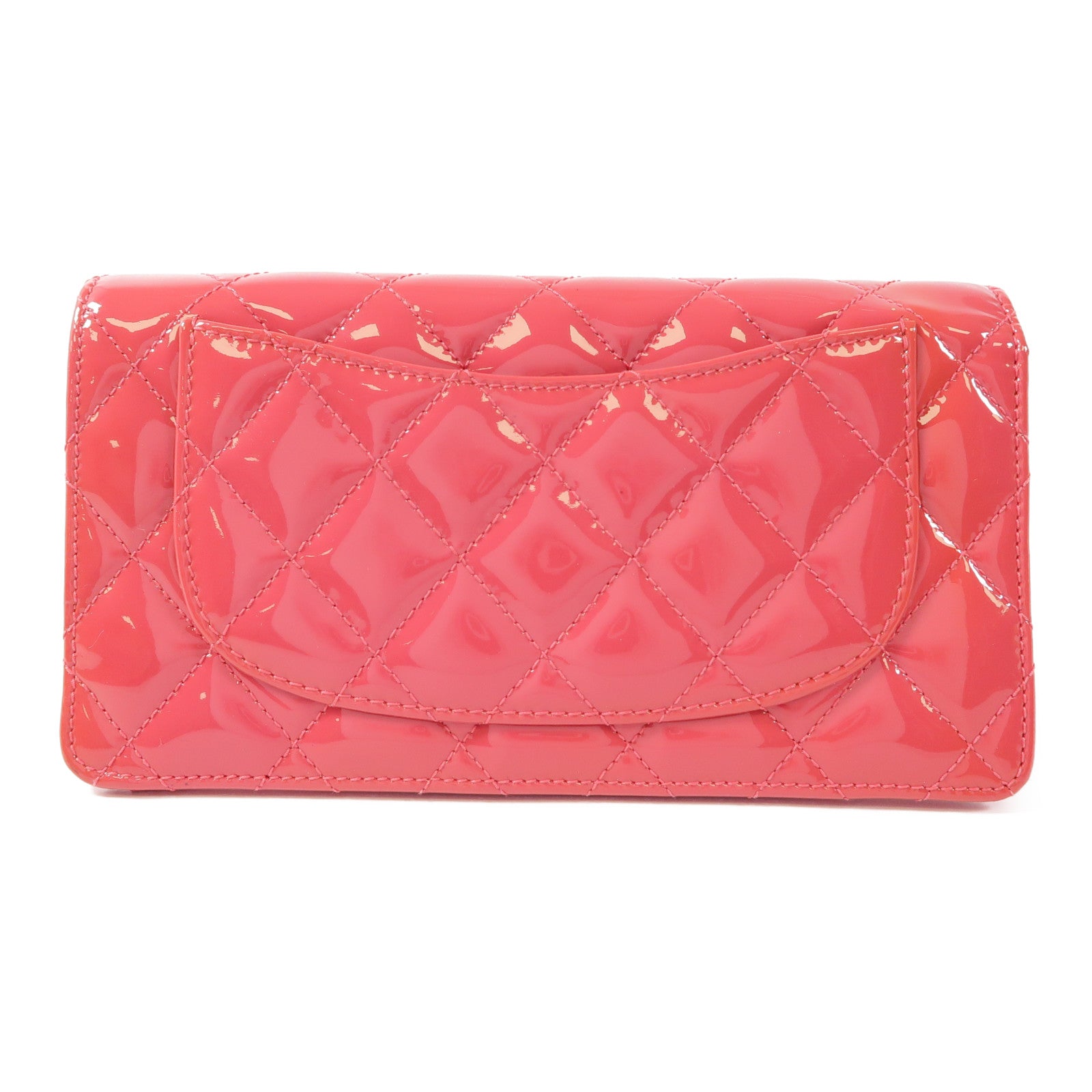 CHANEL 漆皮皮革Long Wallet銀扣長錢包