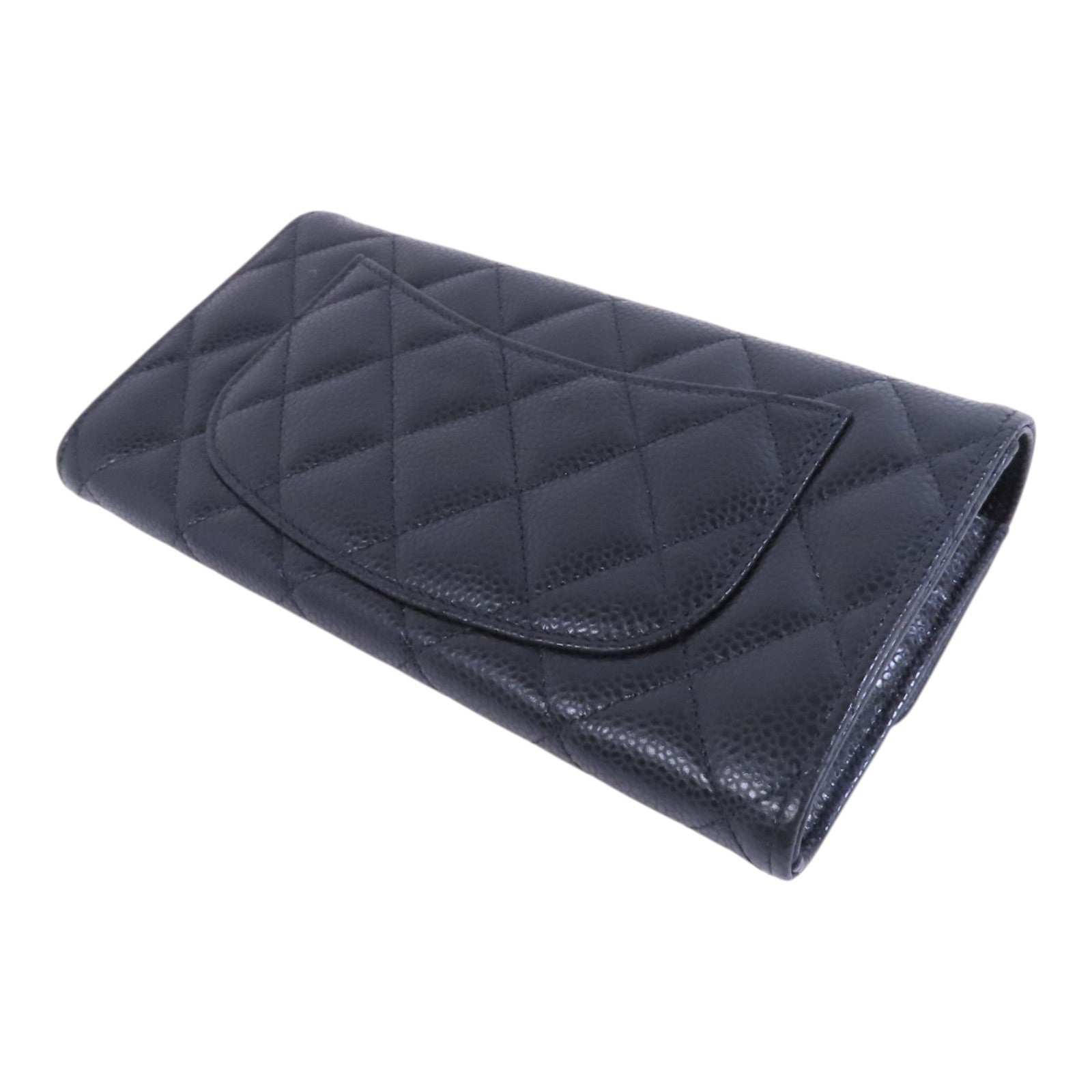 CHANEL【激減優惠】 牛皮皮革Long Wallet金扣長錢包