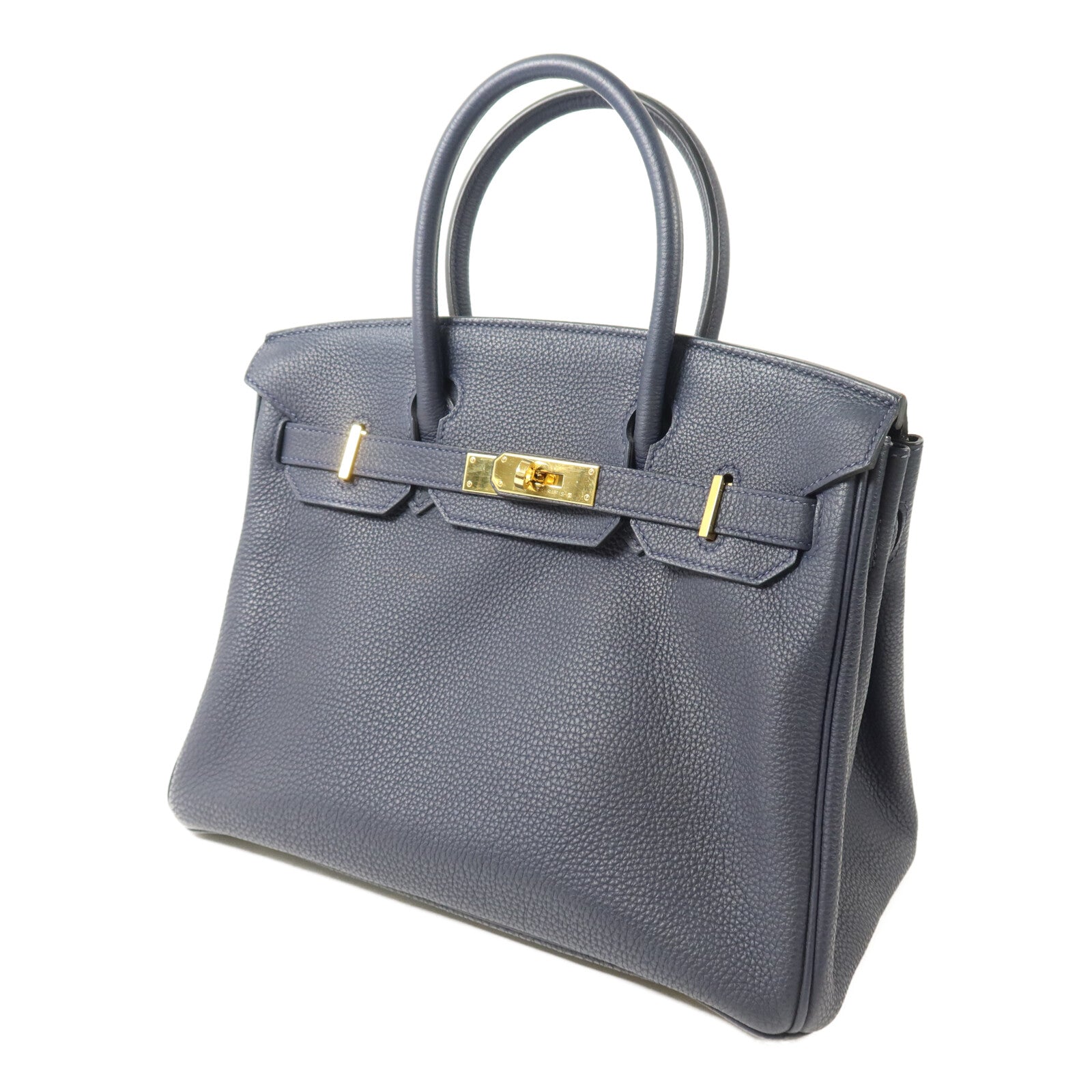 HERMES Togo皮革Birkin 30手挽袋Bleu Nuit