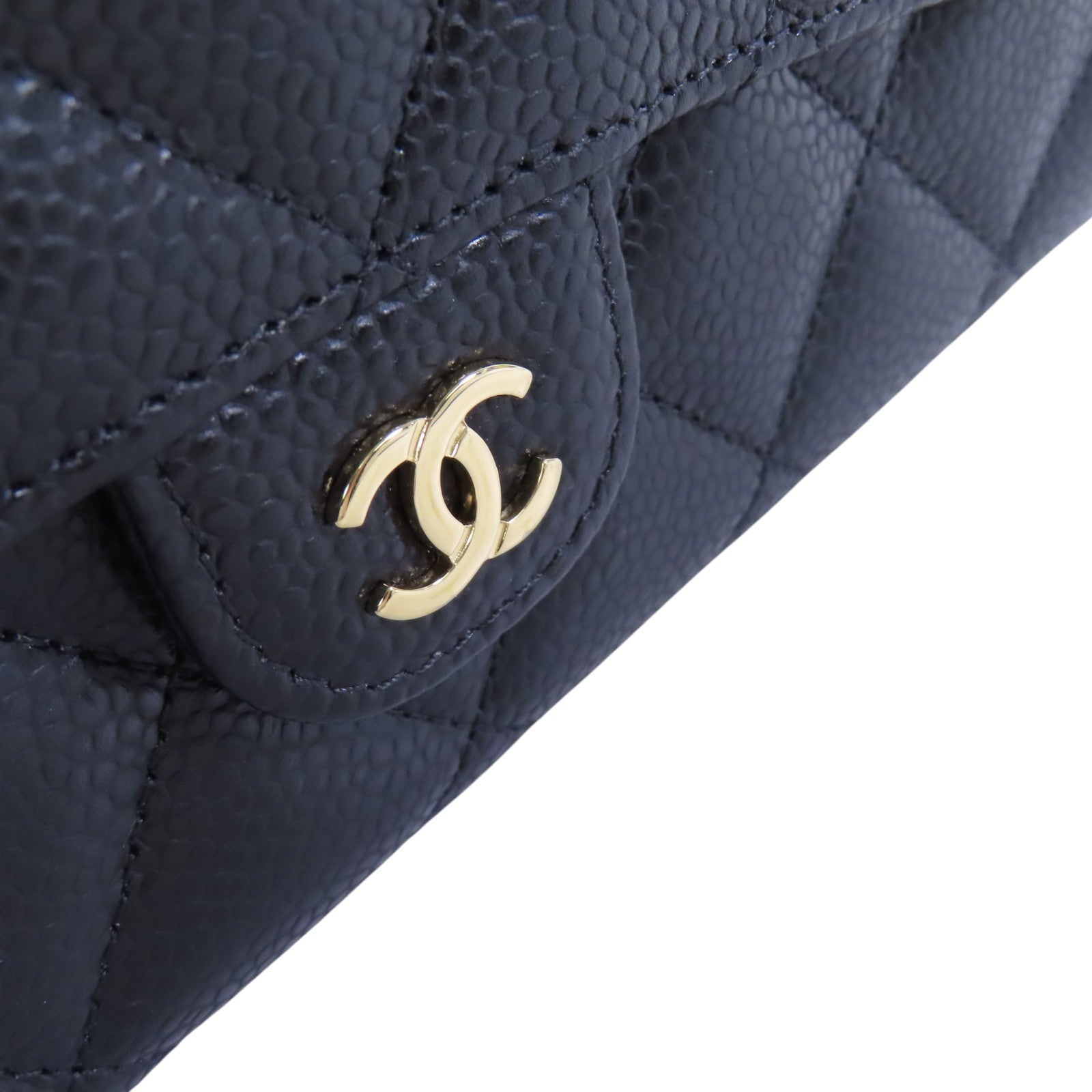 CHANEL【激減優惠】 牛皮皮革Long Wallet金扣長錢包