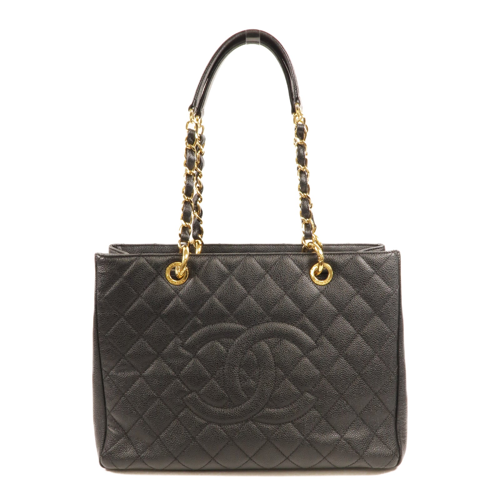 CHANEL 牛皮皮革GST Grand Shopping Tote Bag鏈帶肩背袋