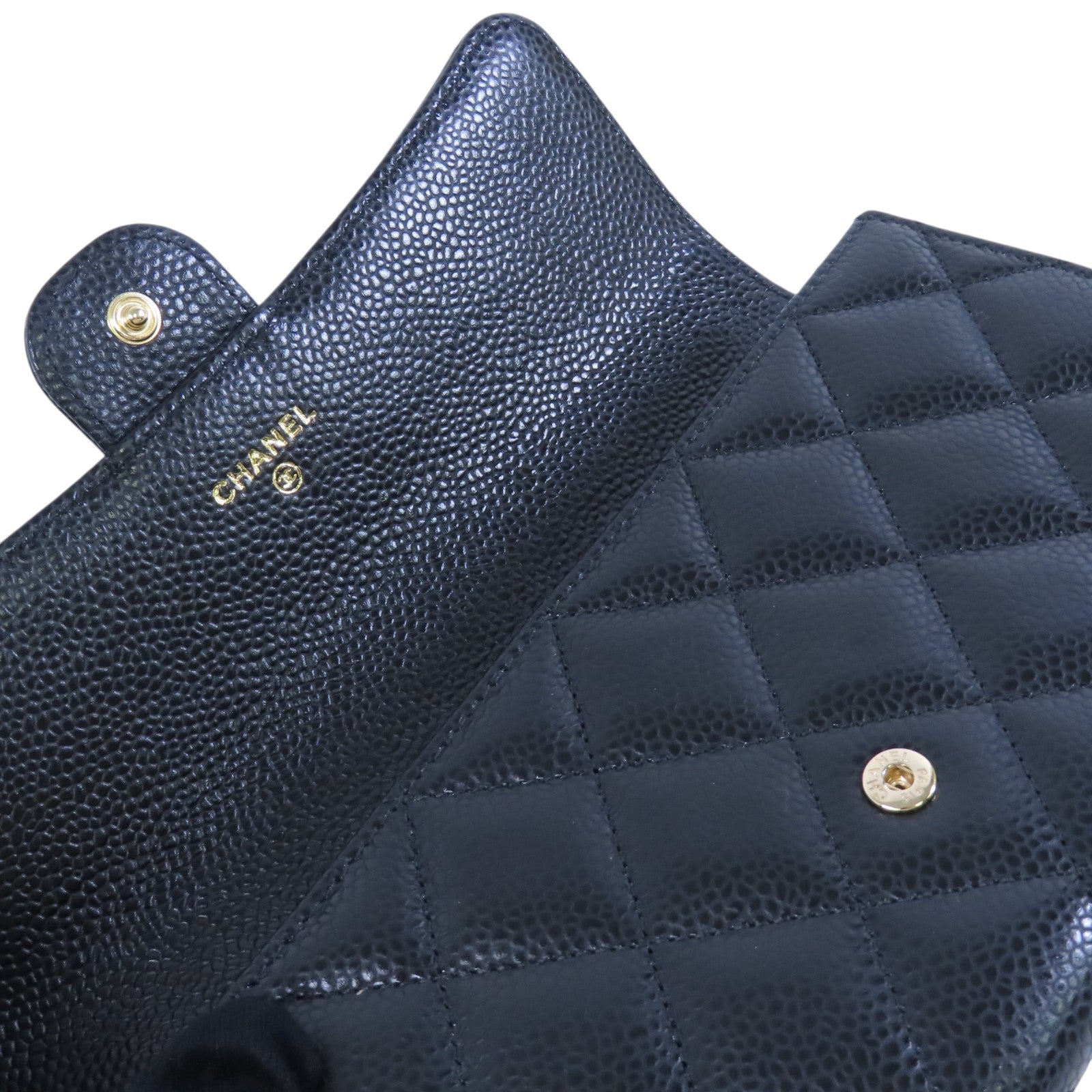 CHANEL【激減優惠】 牛皮皮革Long Wallet金扣長錢包