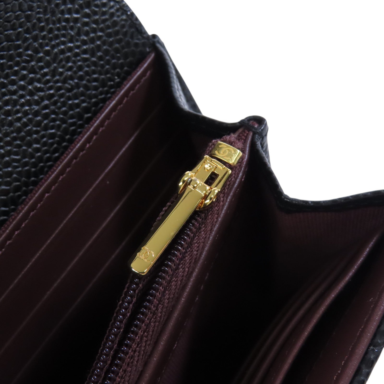 CHANEL【激減優惠】 牛皮皮革Long Wallet金扣長錢包