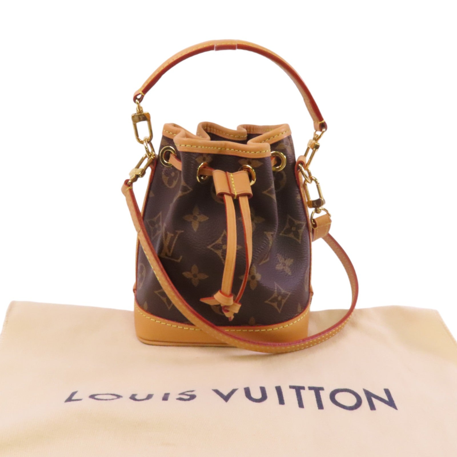 LOUIS VUITTON Monogram Nano Noe金扣手挽肩背兩用愛