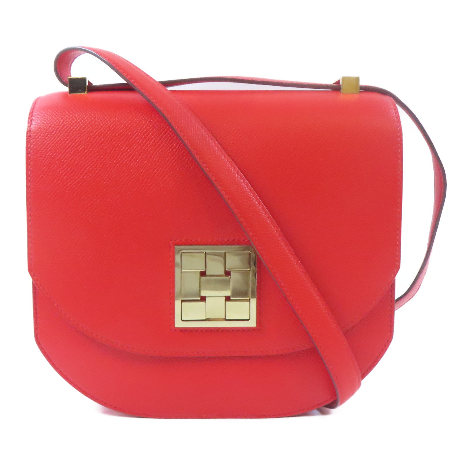 HERMES 【激減優惠】Epsom皮革Mosaique AU 24 Bag金扣肩背袋