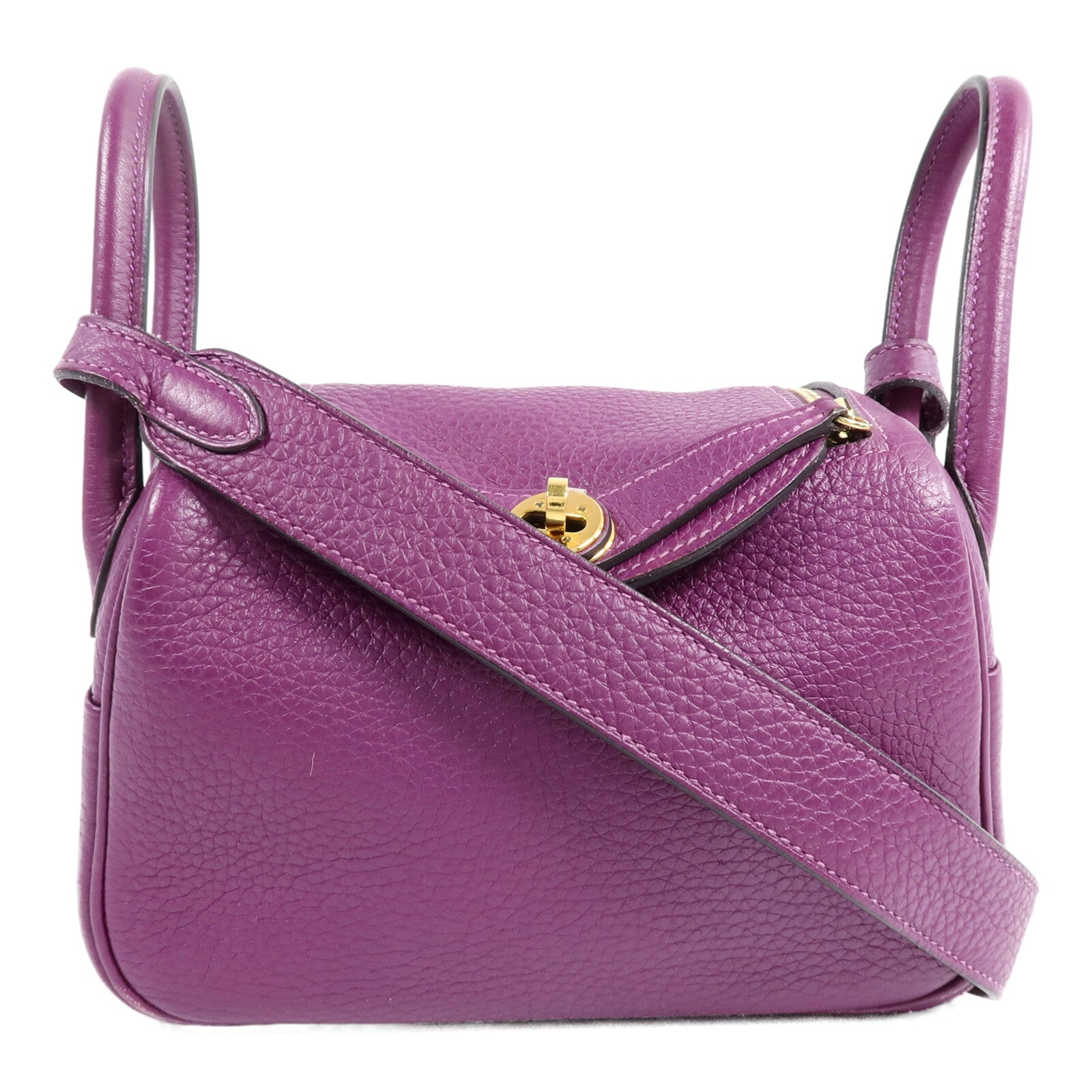 HERMES Clemence皮革Mini Lindy手挽肩背兩用袋