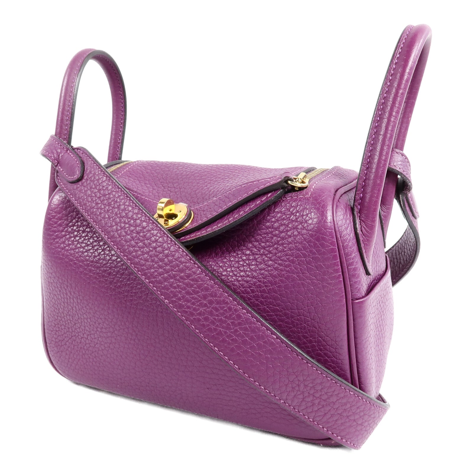 HERMES Clemence皮革Mini Lindy手挽肩背兩用袋