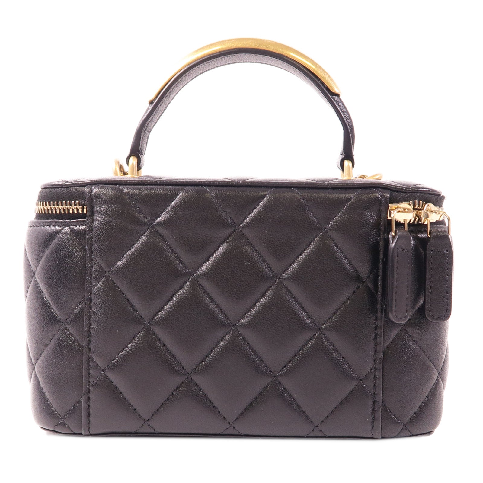 CHANEL 羊皮皮革Vanity Case金扣手挽肩背兩用袋
