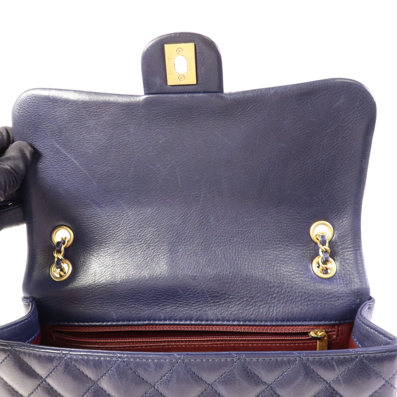 CHANEL 牛皮皮革Chain Shoulder Bag金扣鏈帶肩背袋