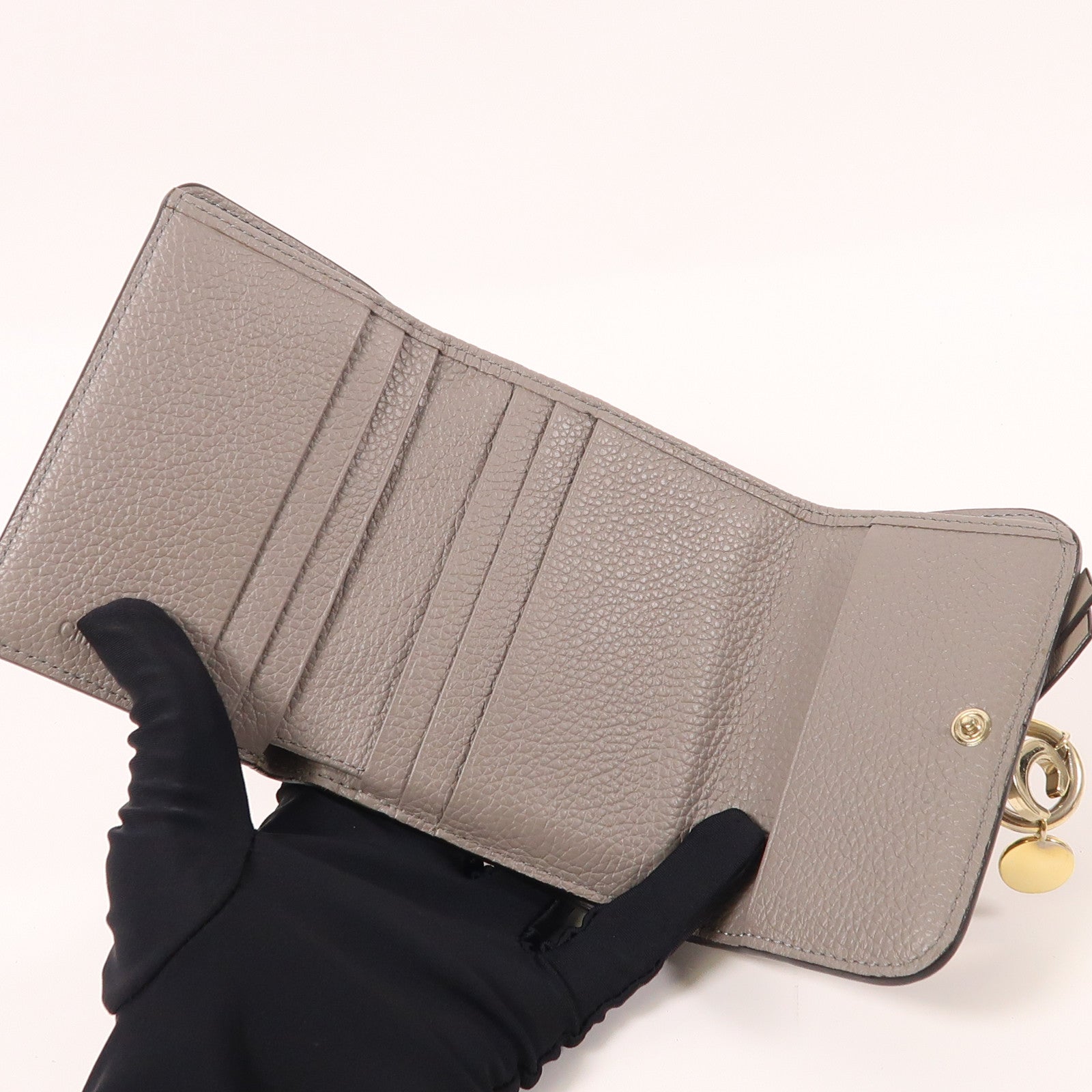 Chloe 牛皮皮革Wallet金扣錢包