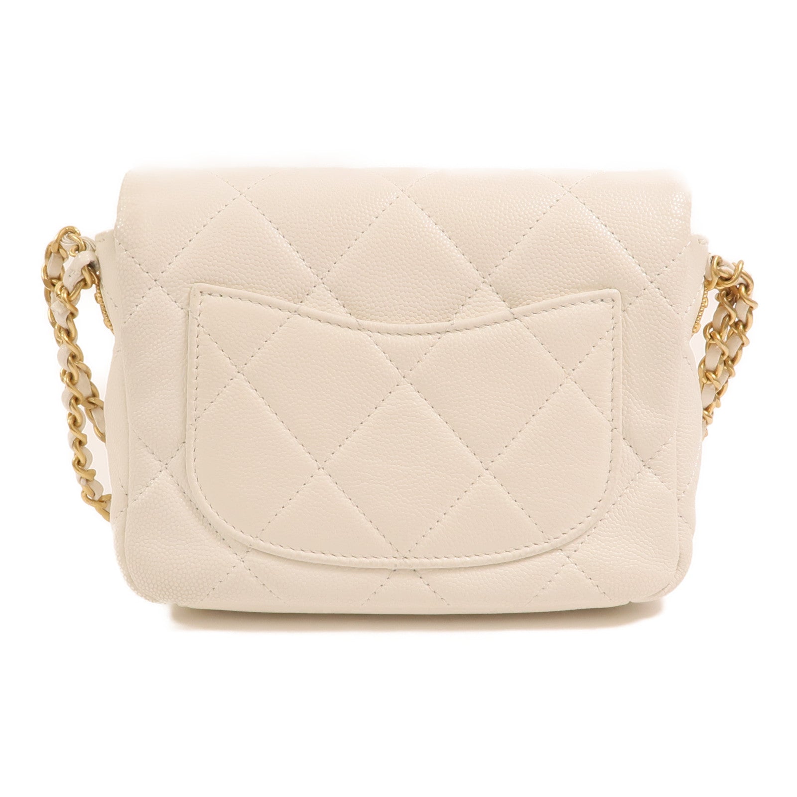 CHANEL 牛皮皮革Mini Twist Your Buttons Flap金扣鏈帶肩背袋