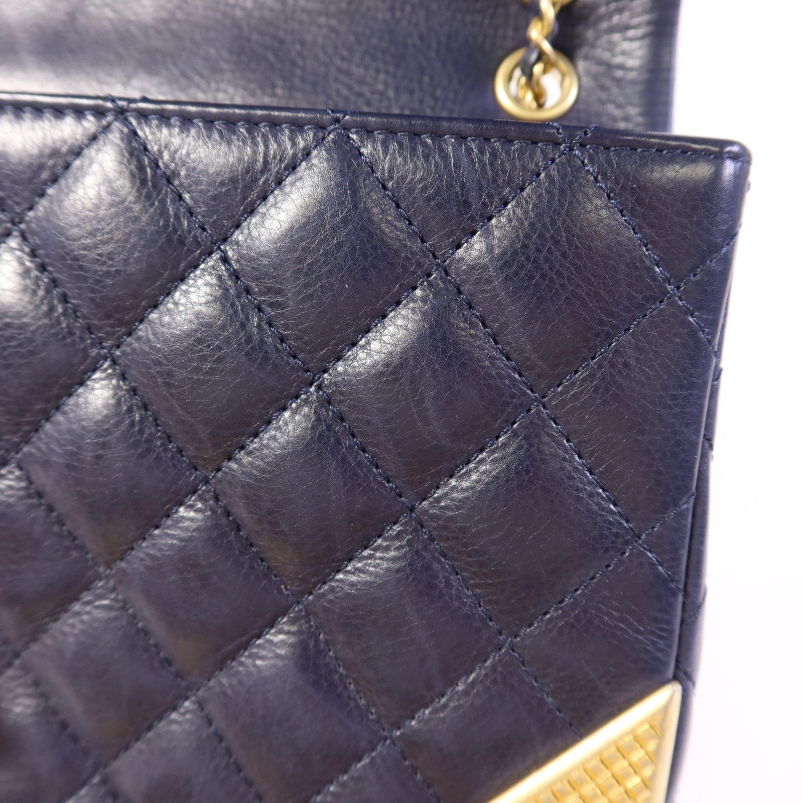 CHANEL 牛皮皮革Chain Shoulder Bag金扣鏈帶肩背袋