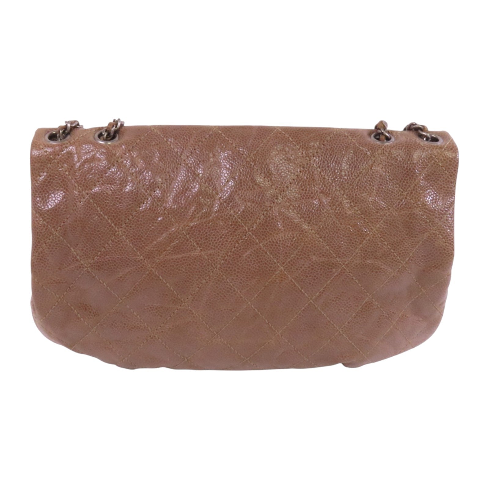 CHANEL 牛皮皮革Chain Shoulder Bag銀扣鏈帶肩背袋